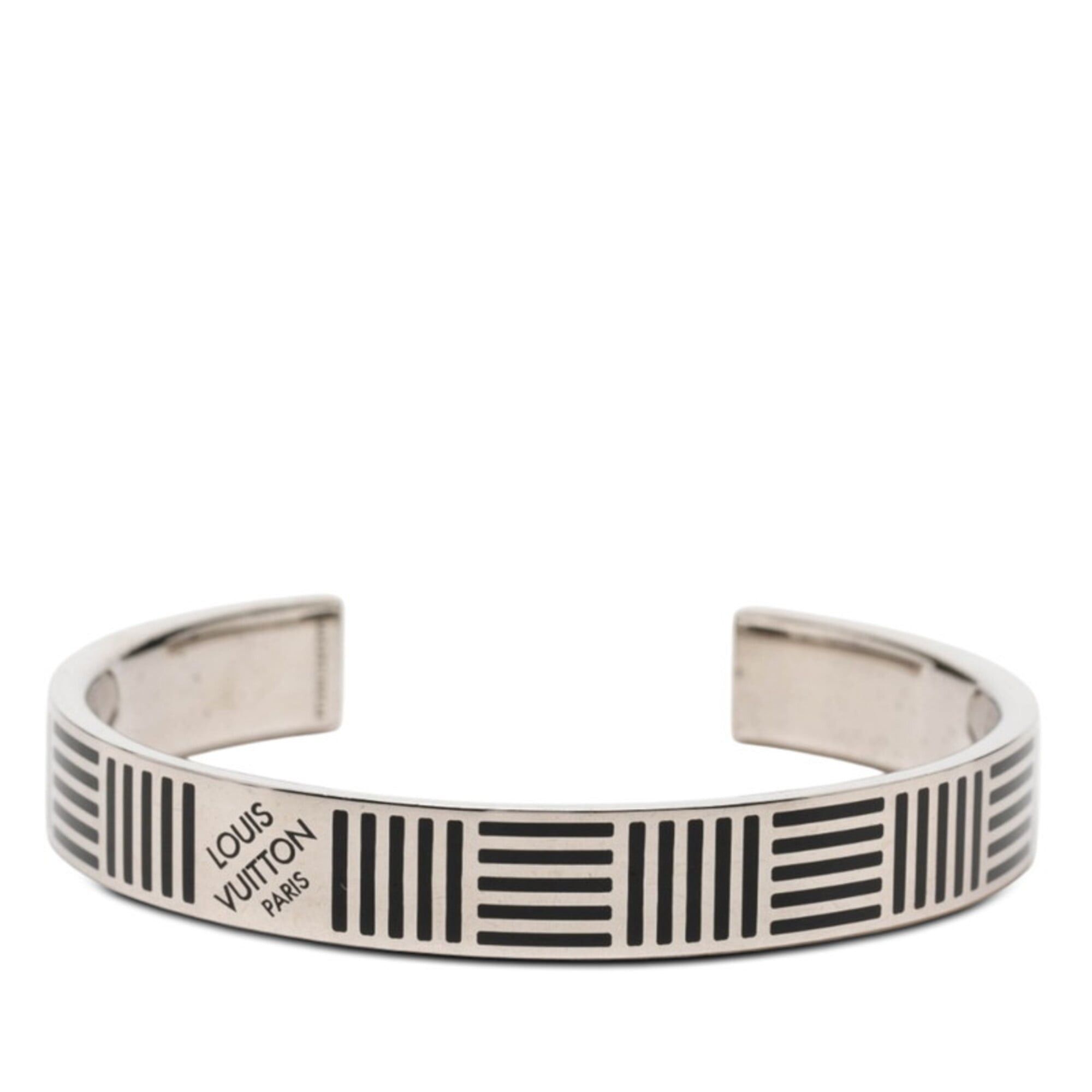 Louis Vuitton Louis Vuitton Damier Colors Jonc Bracelet M62492 Silver Black Metal Women's LOUIS VUITTON Size ONE SIZE - 1 Thumbnail