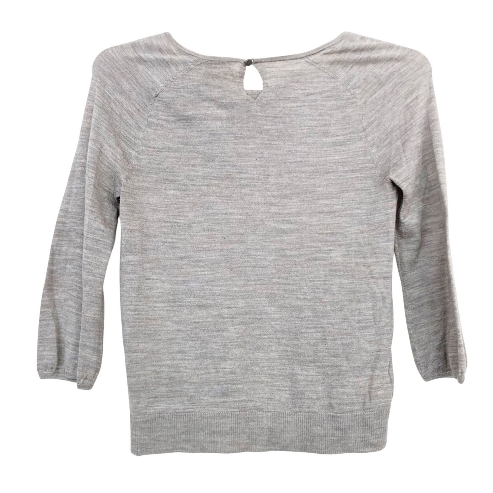 Loft Ann Taylor Loft Gray Sweater Beaded Detail Sz S Size S / US 4 / IT 40 - 5 Thumbnail