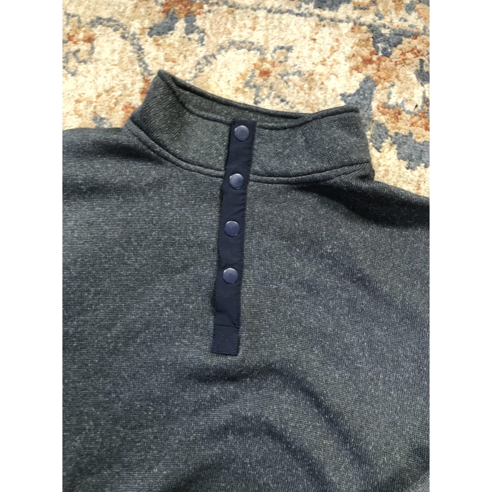 Vintage Swannies Sweater Mens L Gray Snap Mock Neck Thermal Knit Pullover Golf Size US L / EU 52-54 / 3 - 7 Thumbnail