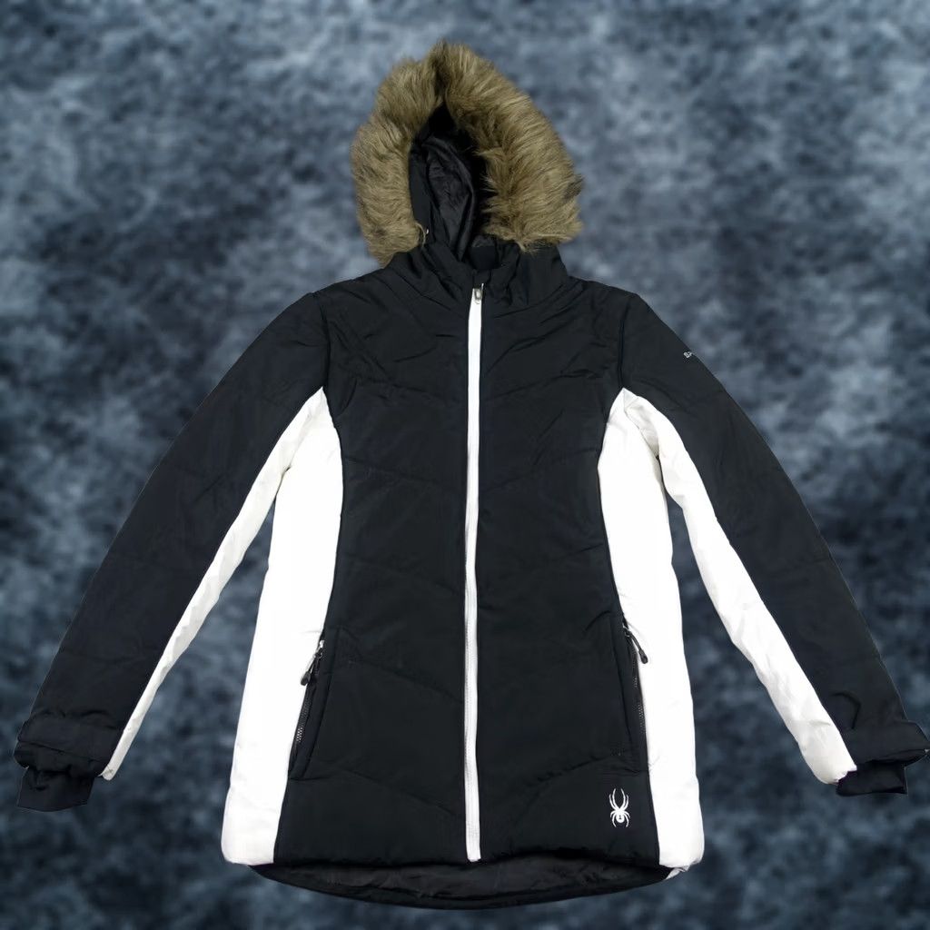 Spyder Spyder Jacket Womens Small Black Coat Faux Fur Hood Trim Snow Winter Parka Puff Coat Jacket Parka Hooded Lined Pockets Womens Size S / US 4 / IT 40 - 1 Thumbnail