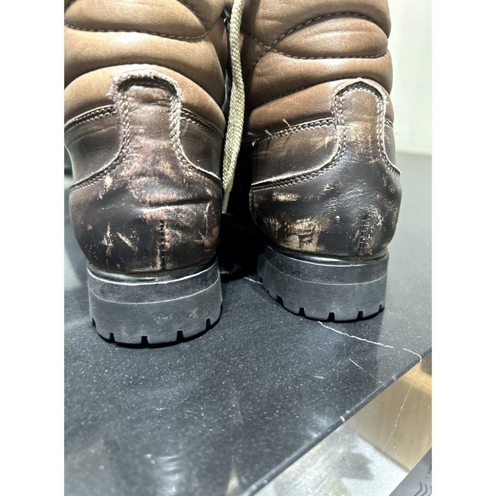 Vibram VINTAGE Kastinger Hiking Boots Mens 7.5 Brown Leather Vibram Lace Up Comfort Logo Boots Size US 10 / EU 43 - 7 Thumbnail