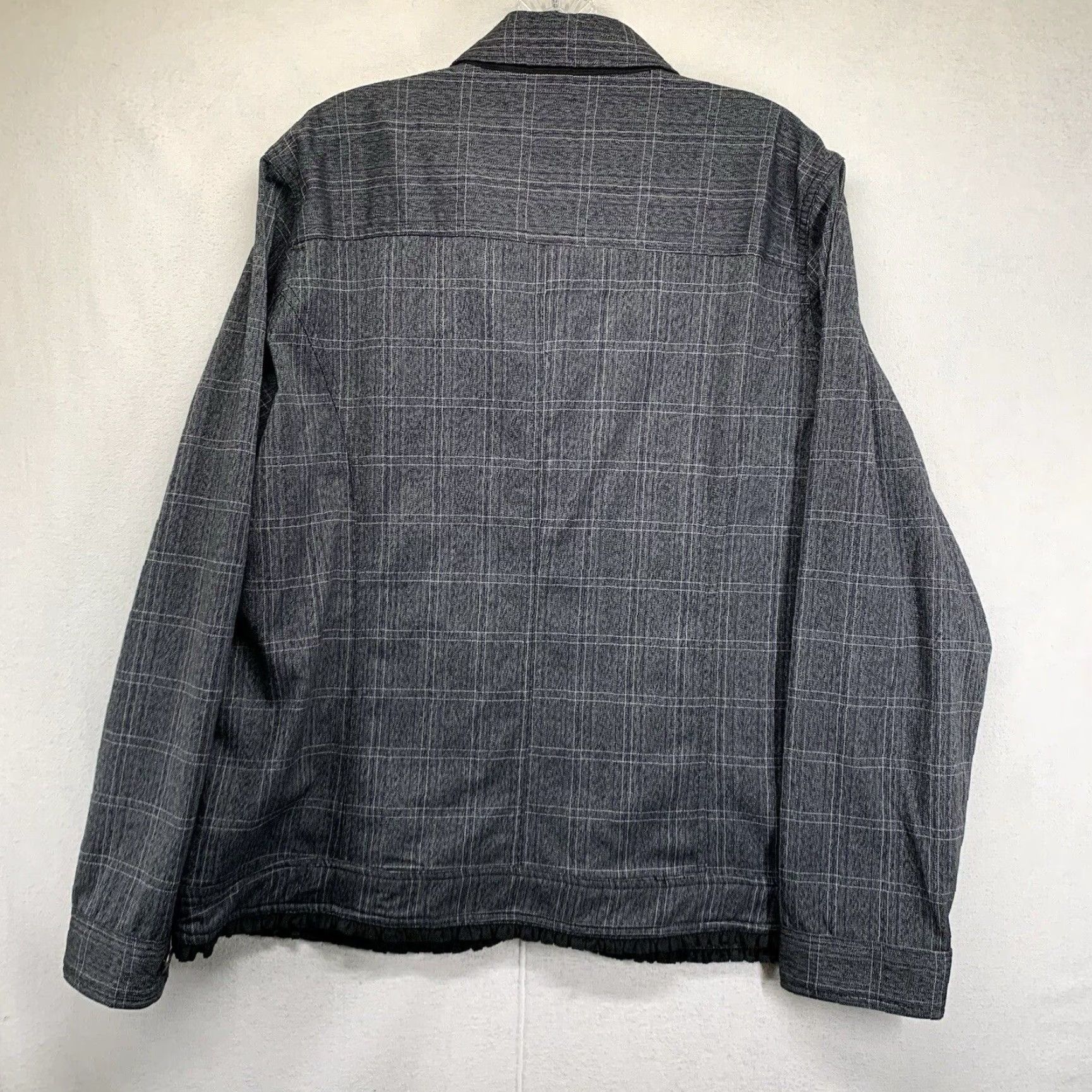 Vintage VINTAGE Draper's & Damon's Women Jacket XL Dark Gray Plaid Metal Buttons Black Trim 90s City Classic Basic Jacket Womens Size XL / US 12-14 / IT 48-50 - 2 Thumbnail