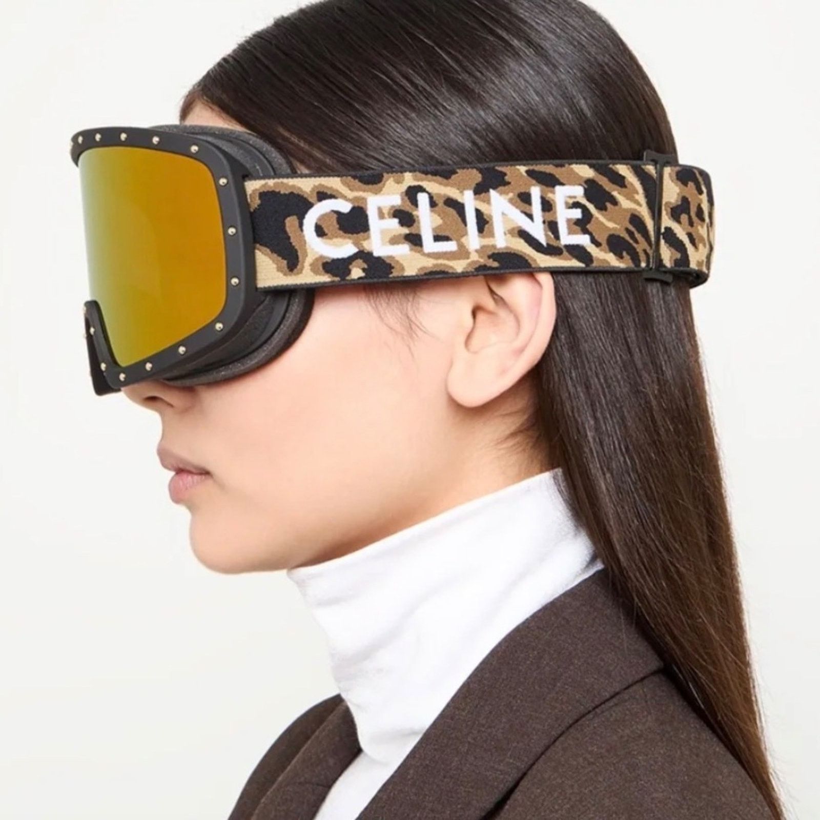 Celine New! Celine Ski Mask C40196U 99C, Gold Mirror, Authentic Size ONE SIZE - 8 Thumbnail
