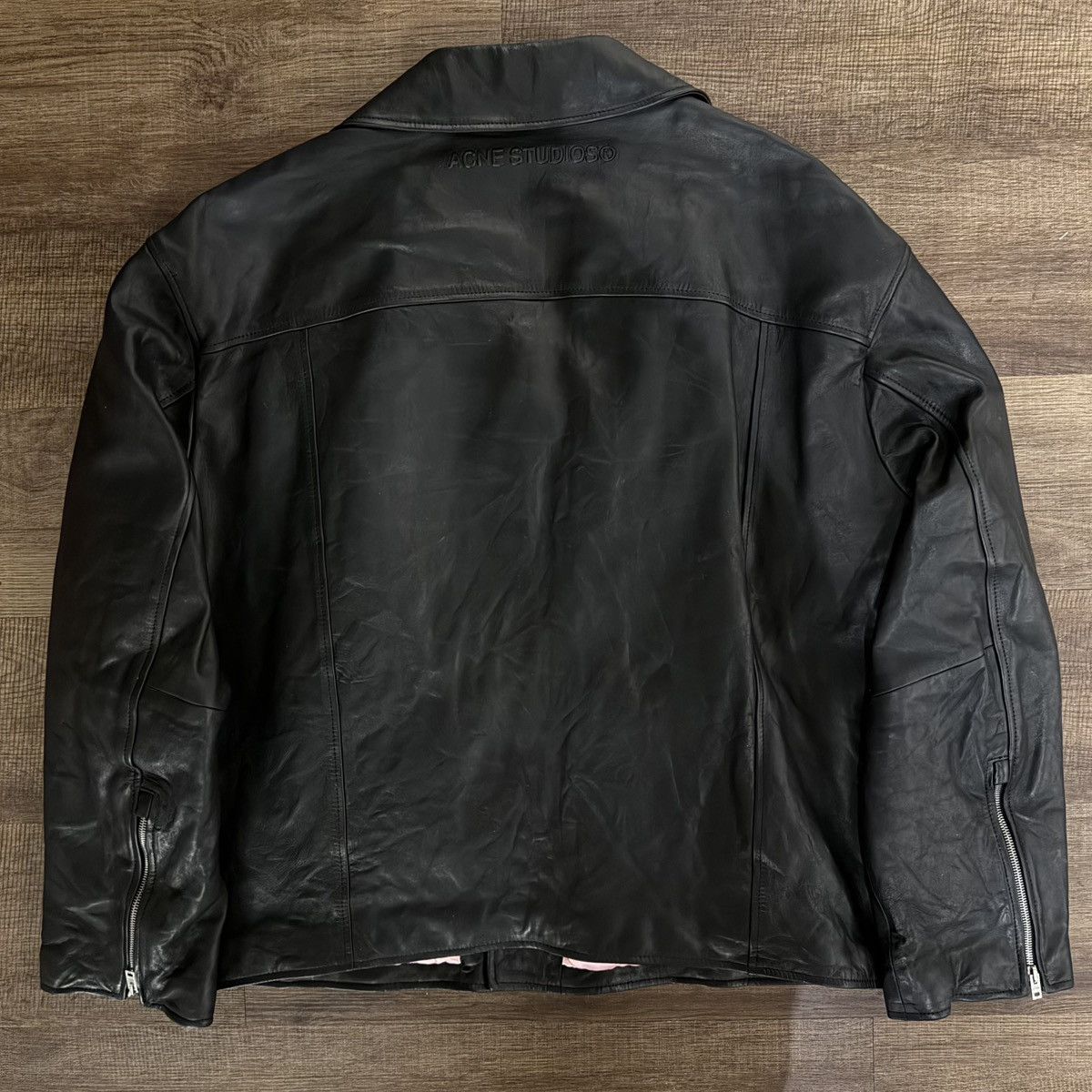 Acne Studios Acne Studios Distressed Leather Jacket Black Size US M / EU 48-50 / 2 - 7 Thumbnail