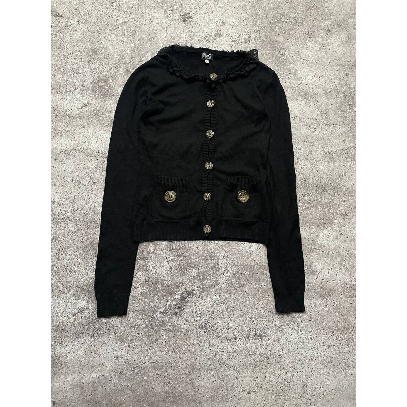 Dolce & Gabbana × Vintage Vintage D&G Black Cardigan Women's Large (Fits S-M) Size S / US 4 / IT 40 - 1 Thumbnail