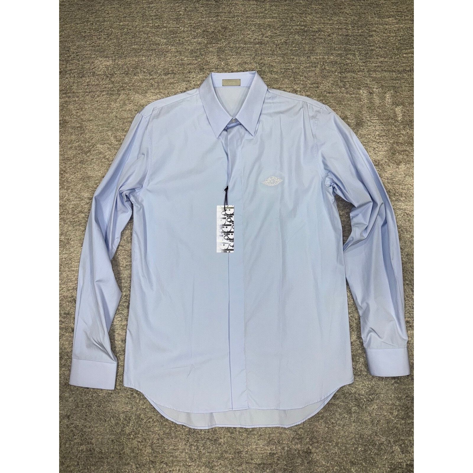 Dior Air Dior Jordan Wing Basketball Blue Long Sleeve Button Up Size US XXS / EU 40 - 8 Thumbnail