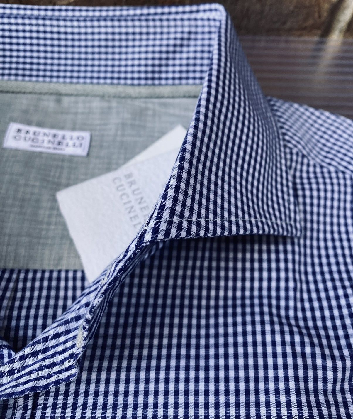 Brunello Cucinelli Brunello Cucinelli 🇮🇹 Blue Summer Gingham Shirt XXXL NWT Size US XXL / EU 58 / 5 - 12 Thumbnail