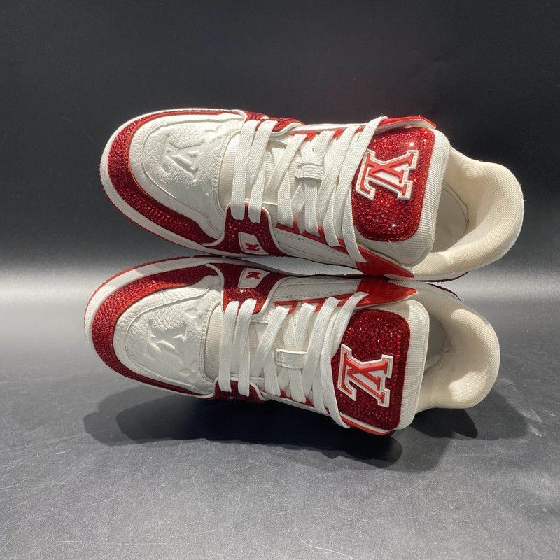 Louis Vuitton Louis Vuitton Red Low-Top Crystal Sneakers -2505 Size US 7.5 / EU 40-41 - 9 Thumbnail