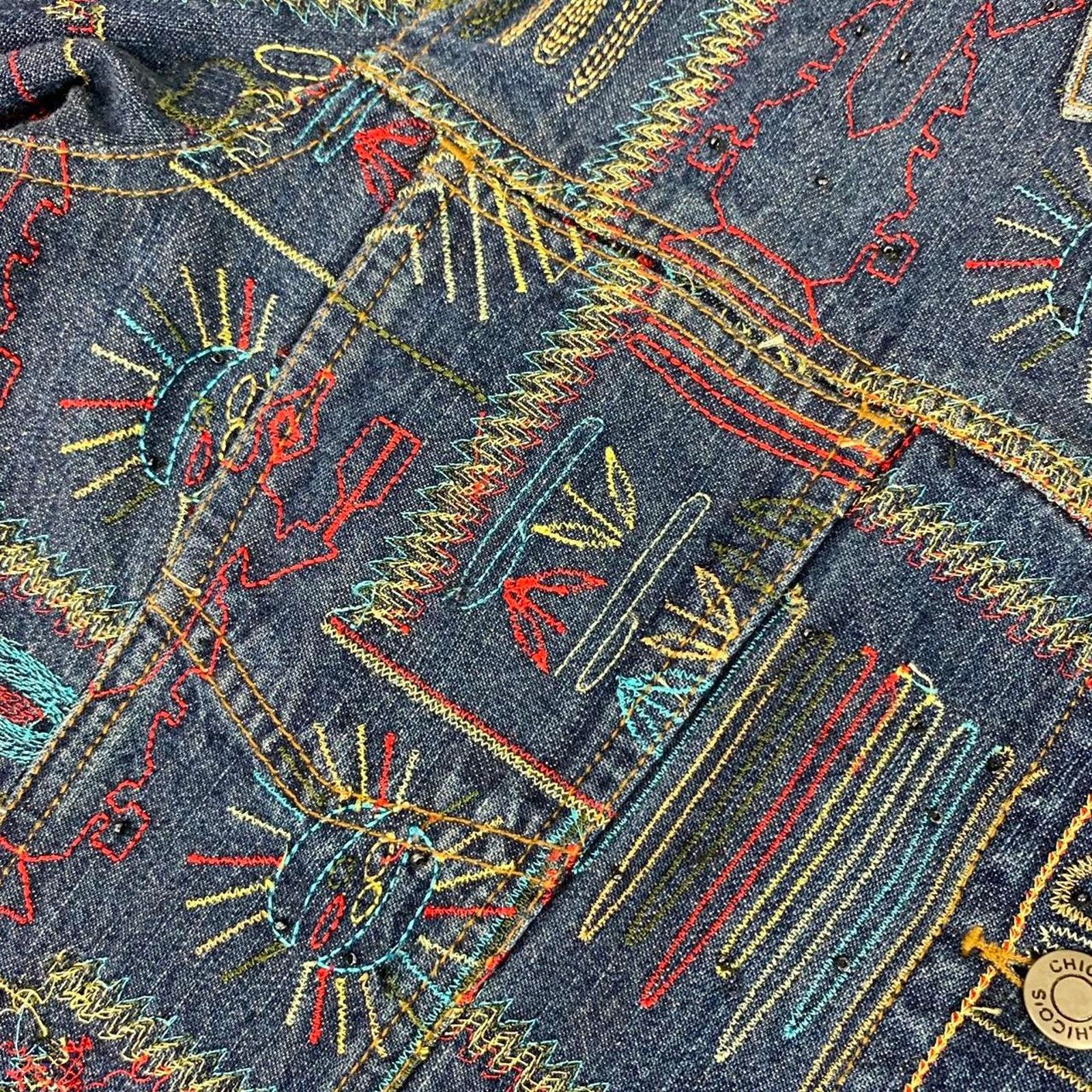 Vintage Vintage 90s Western Mojave Style Embroidered Denim Button Up Size M / US 6-8 / IT 42-44 - 6 Thumbnail