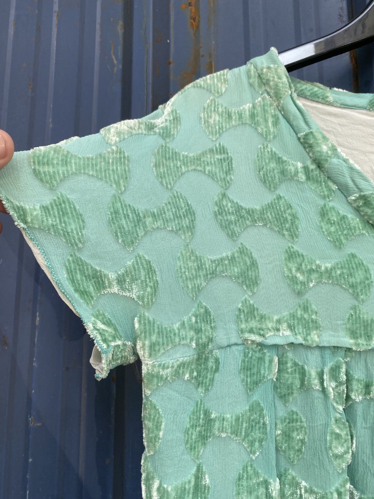 Miu Miu Miu Miu Subtle Bow Pattern Mint Green V Neck Shirt Size S / US 4 / IT 40 - 5 Thumbnail