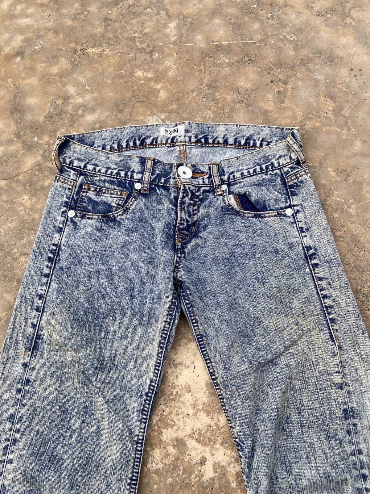 Japanese Brand Co and Lu Acid Wash Low Rise Pant Size US 28 / EU 44 - 3 Thumbnail