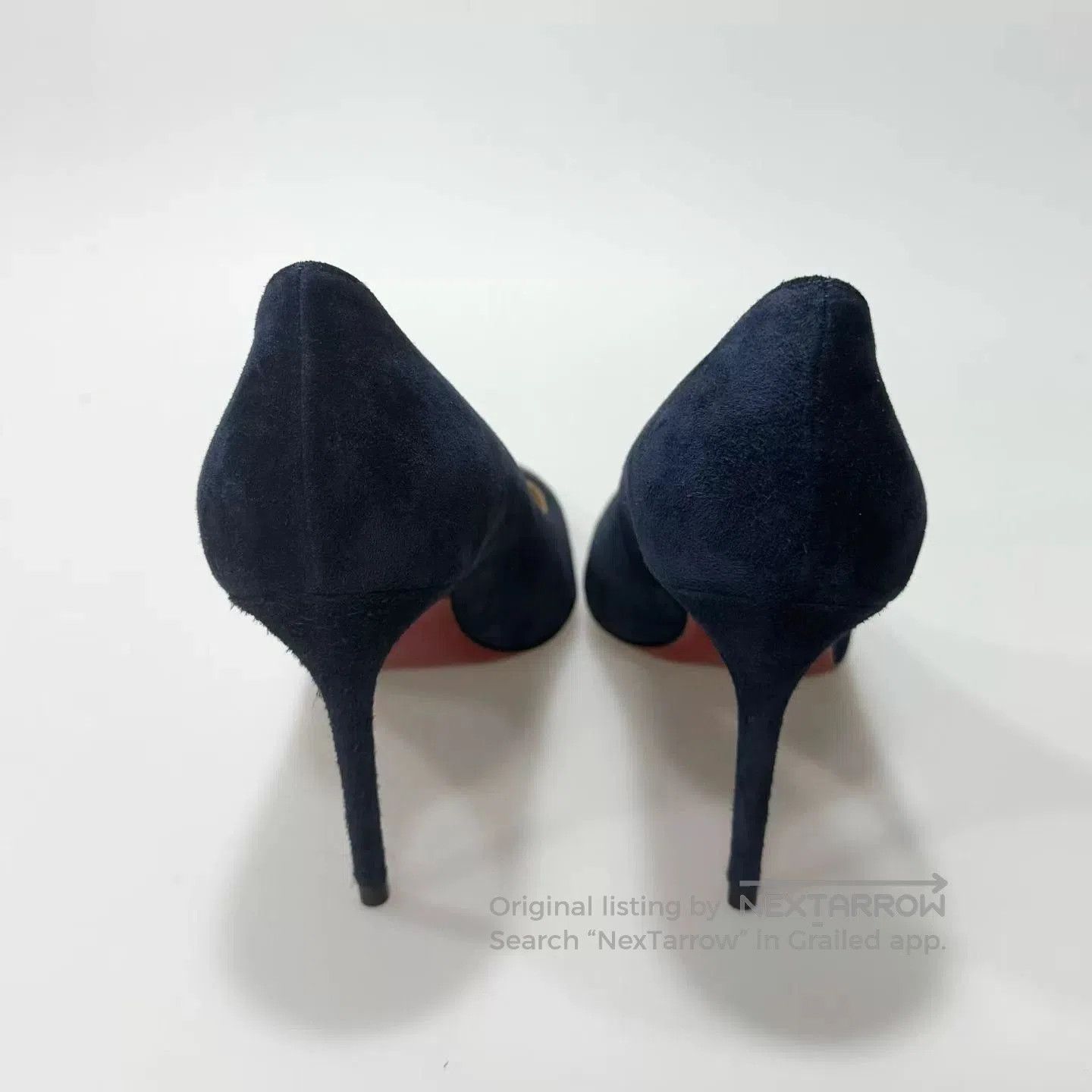 Christian Louboutin Christian Louboutin Blue Suede Heels. Size US 4.5 / IT 34.5 - 5 Thumbnail