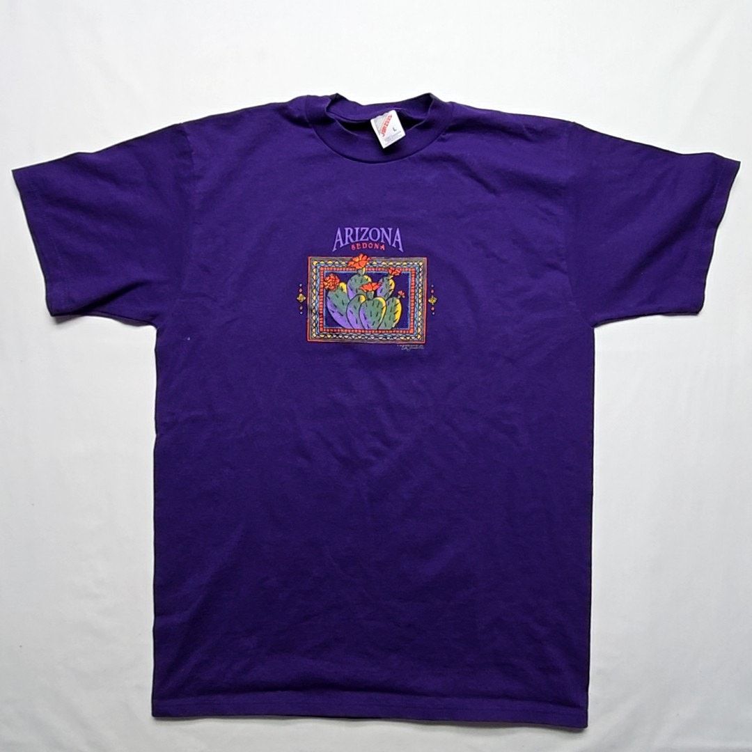 Jerzees Vintage Arizona Sedona Cactus Southwestern Purple Large Tee Size L / US 10 / IT 46 - 1 Thumbnail