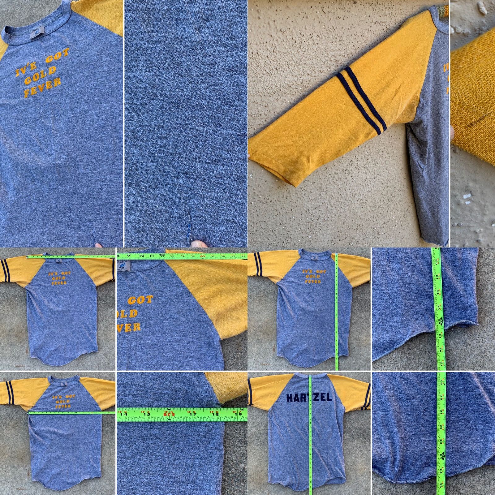 Vintage VINTAGE Ive Got Gold Fever Hartzel Raglan Tee Iron On Lettering T Shirt 80s Sz L Size US L / EU 52-54 / 3 - 8 Thumbnail
