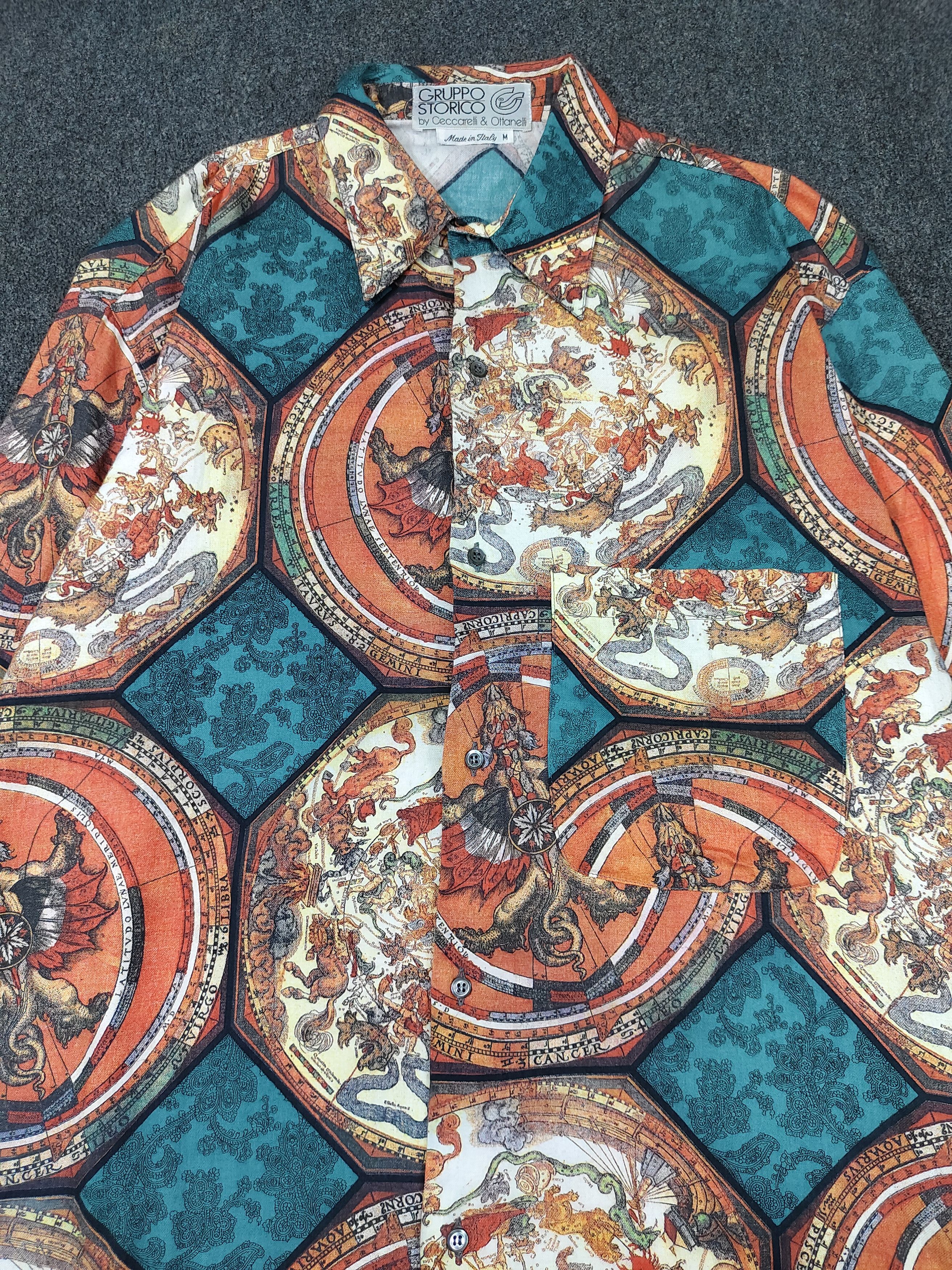 Vintage 90s Gruppo Storico- Rare Design Renaissance Zodiac Art Shirt Size US L / EU 52-54 / 3 - 2 Thumbnail