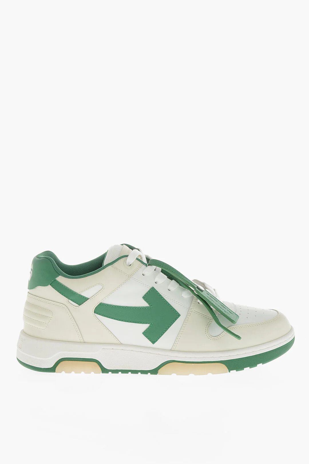Off-White og1mm0426 Two-Tone Leather Low-Top Sneakers in White & Green Size US 15 / EU 48 - 1 Thumbnail