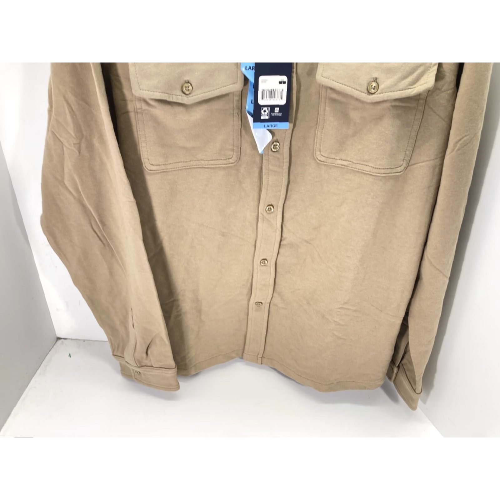 Gap VINTAGE Gap Knit Shirt Men L Brown Button Long Sleeve Cotton Blend Stretch NWT Size US L / EU 52-54 / 3 - 3 Thumbnail