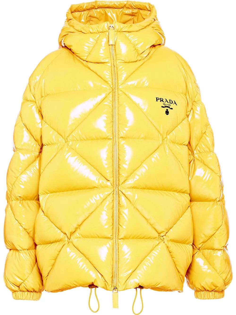 Prada 8 US Prada Yellow Triangle-Quilted Puffer Down Jacket Nylon Size M / US 6-8 / IT 42-44 - 1 Thumbnail