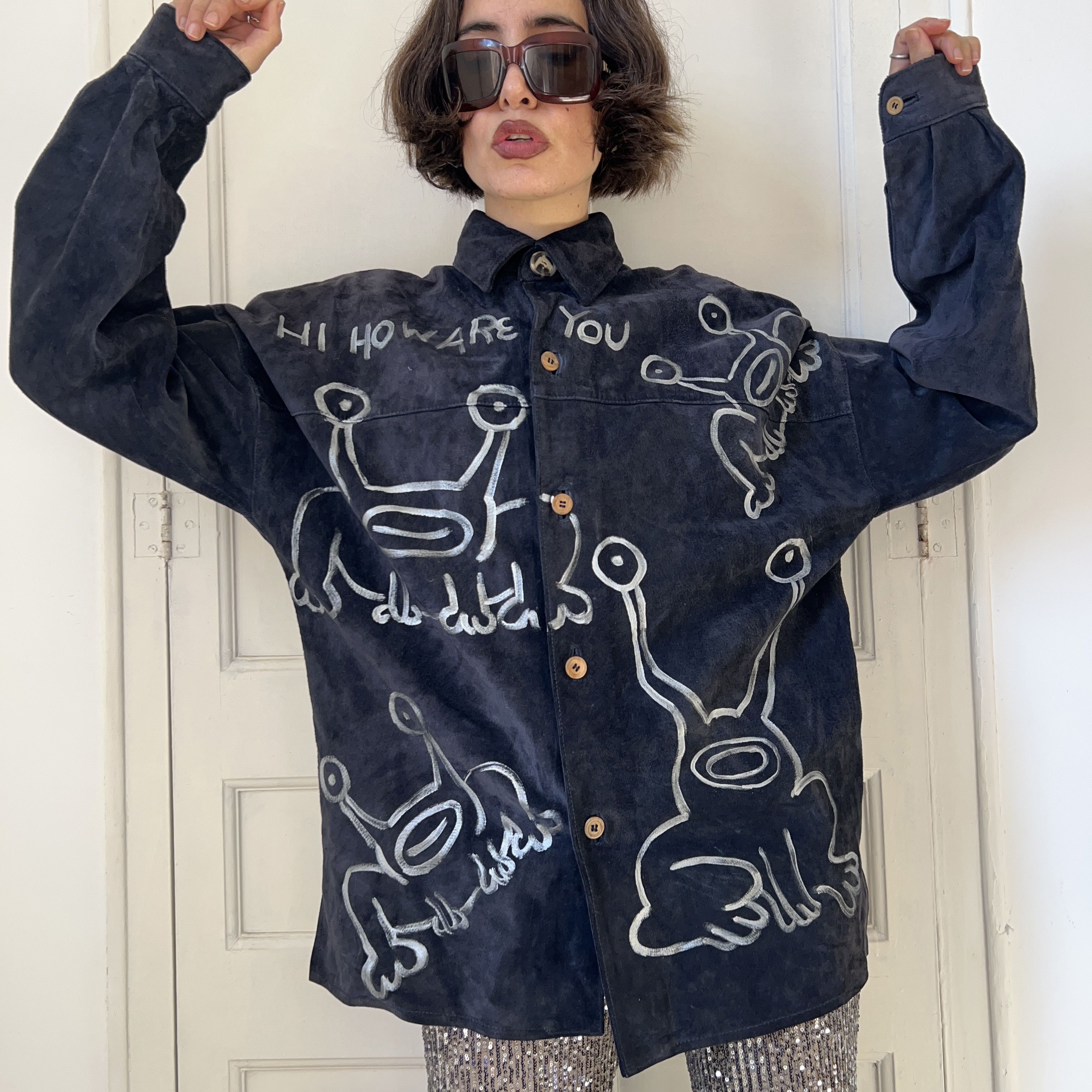 Custommade Vintage Custom Alien Navy Suede Jacket Coat Size M / US 6-8 / IT 42-44 - 5 Thumbnail