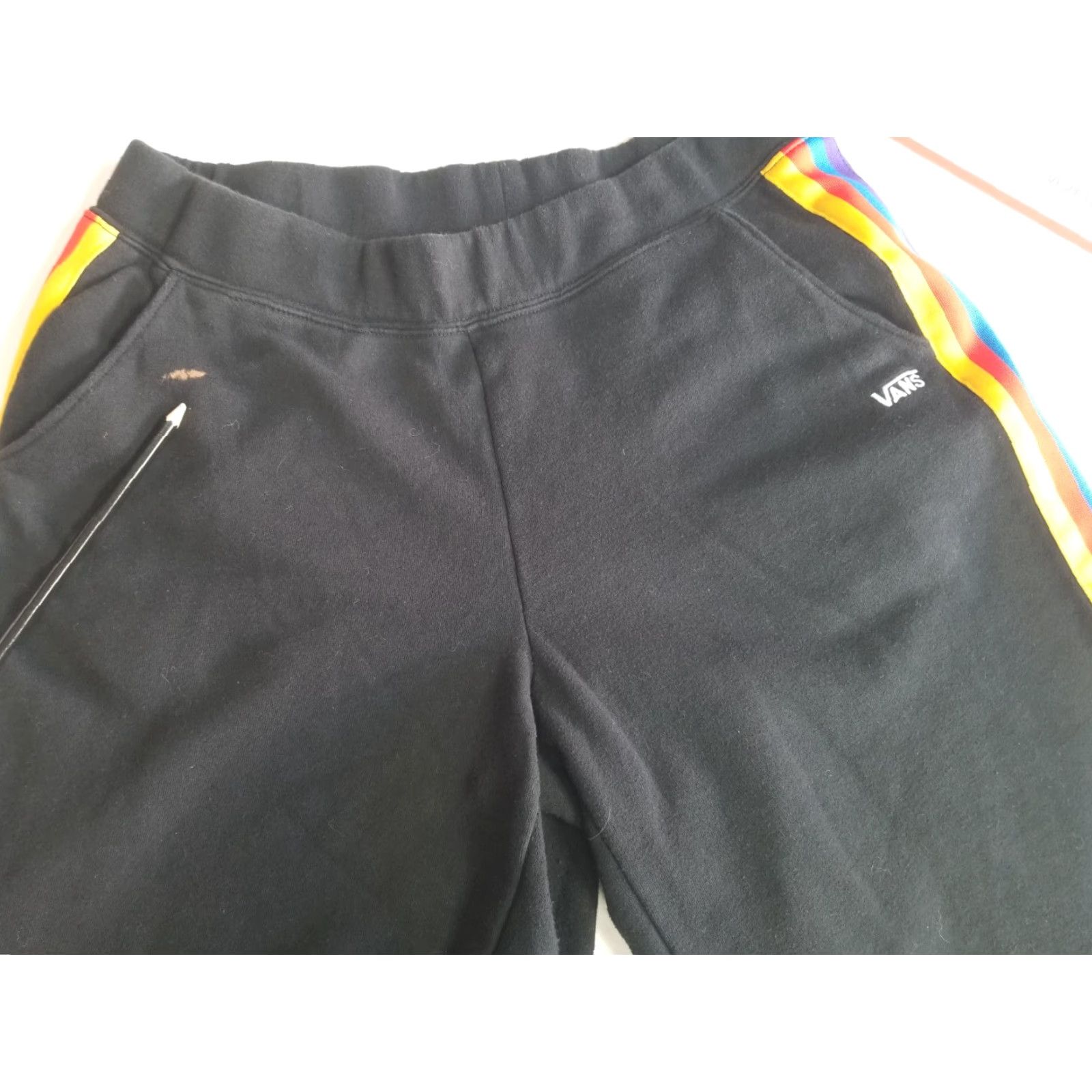 Vans VANS Pants Activewear Crops Women Large Rainbow Black See Pics Off The Wall Size 32" / US 10 / IT 46 - 6 Thumbnail