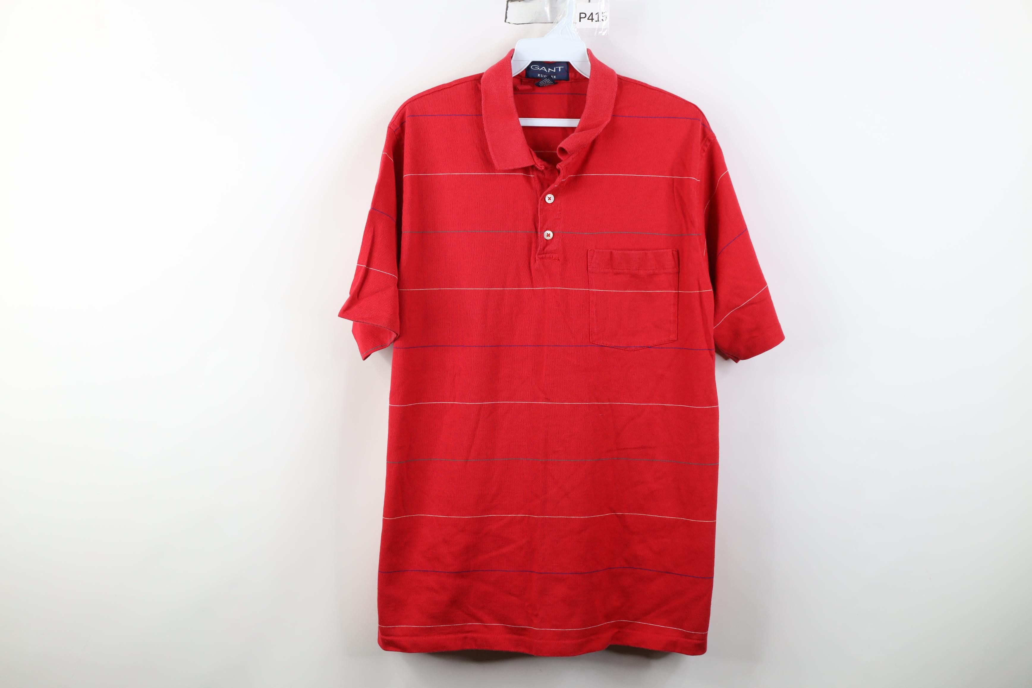 Vintage Vintage 90s Streetwear Ribbed Knit Golf Polo Shirt USA Size US L / EU 52-54 / 3 - 1 Thumbnail