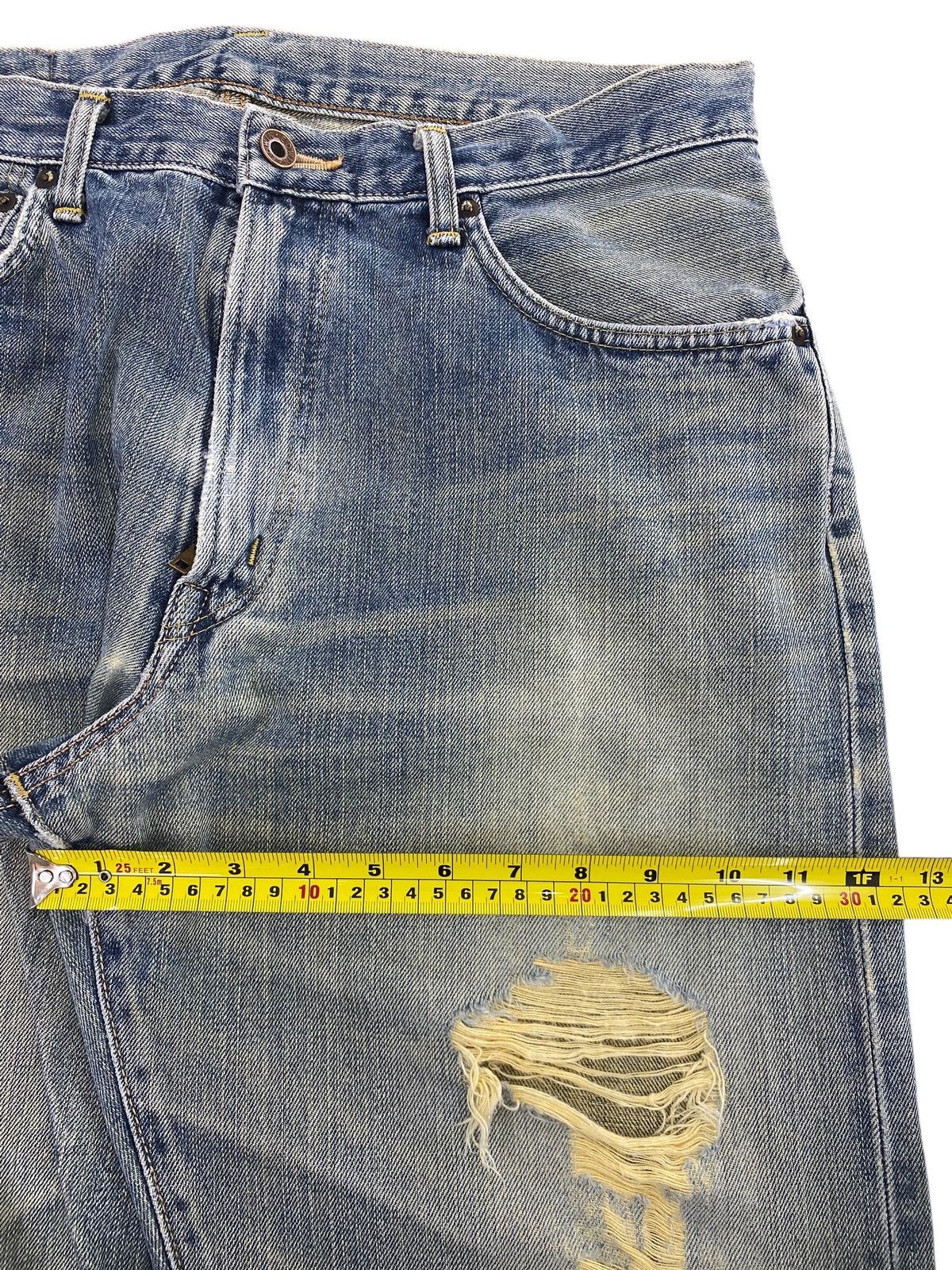 Edwin Edwin X Selvage Faded Wash Ripped Style Straight Leg Jeans Size US 33 - 6 Thumbnail