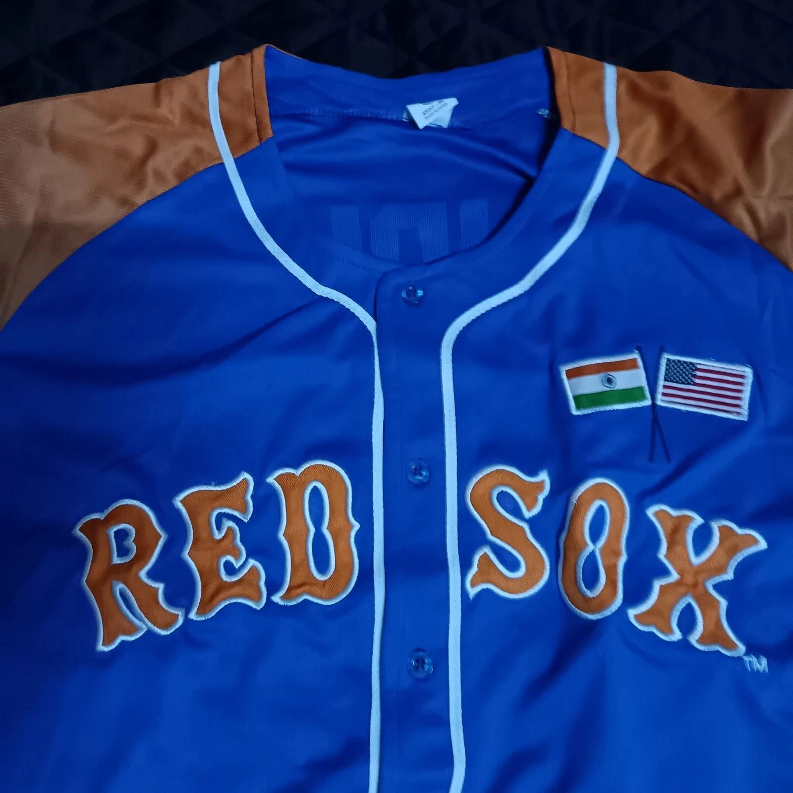 MLB Boston Red Sox India Celebration SGA MLB Baseball Jersey Size US XL / EU 56 / 4 - 2 Thumbnail
