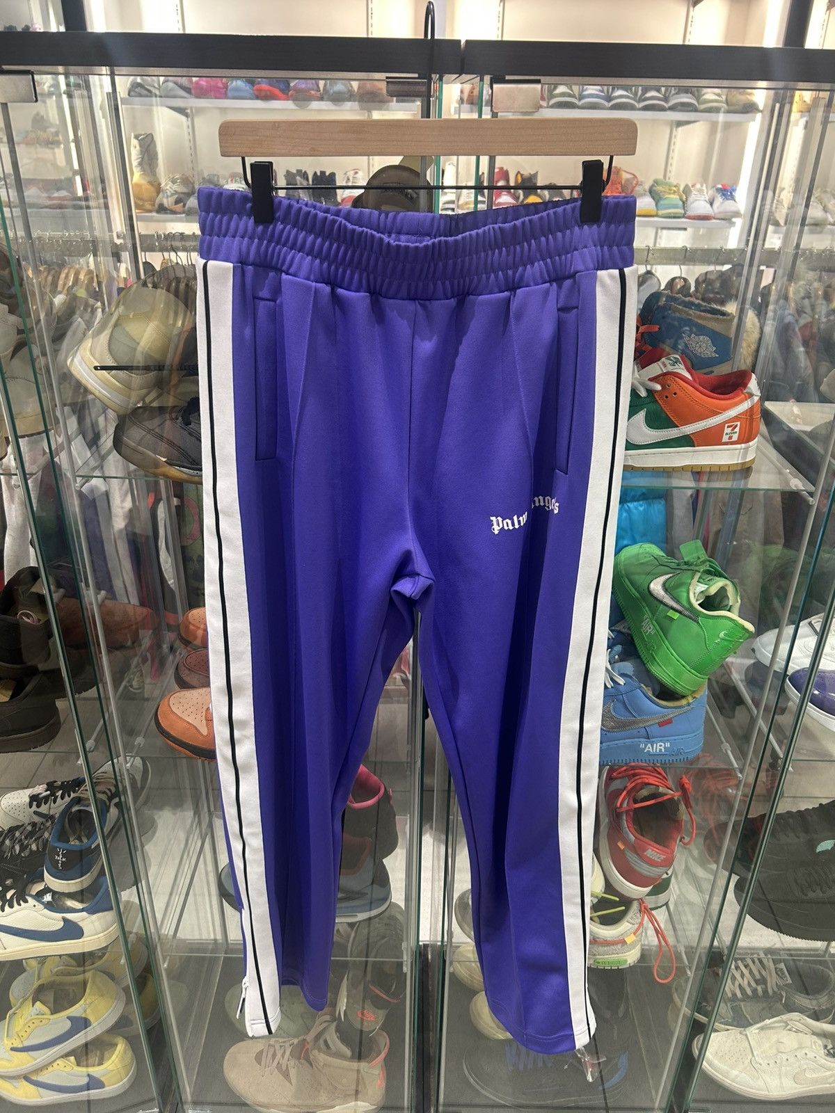 Palm Angels Palm angels trackpants purple white Size US 34 / EU 50 - 1 Thumbnail