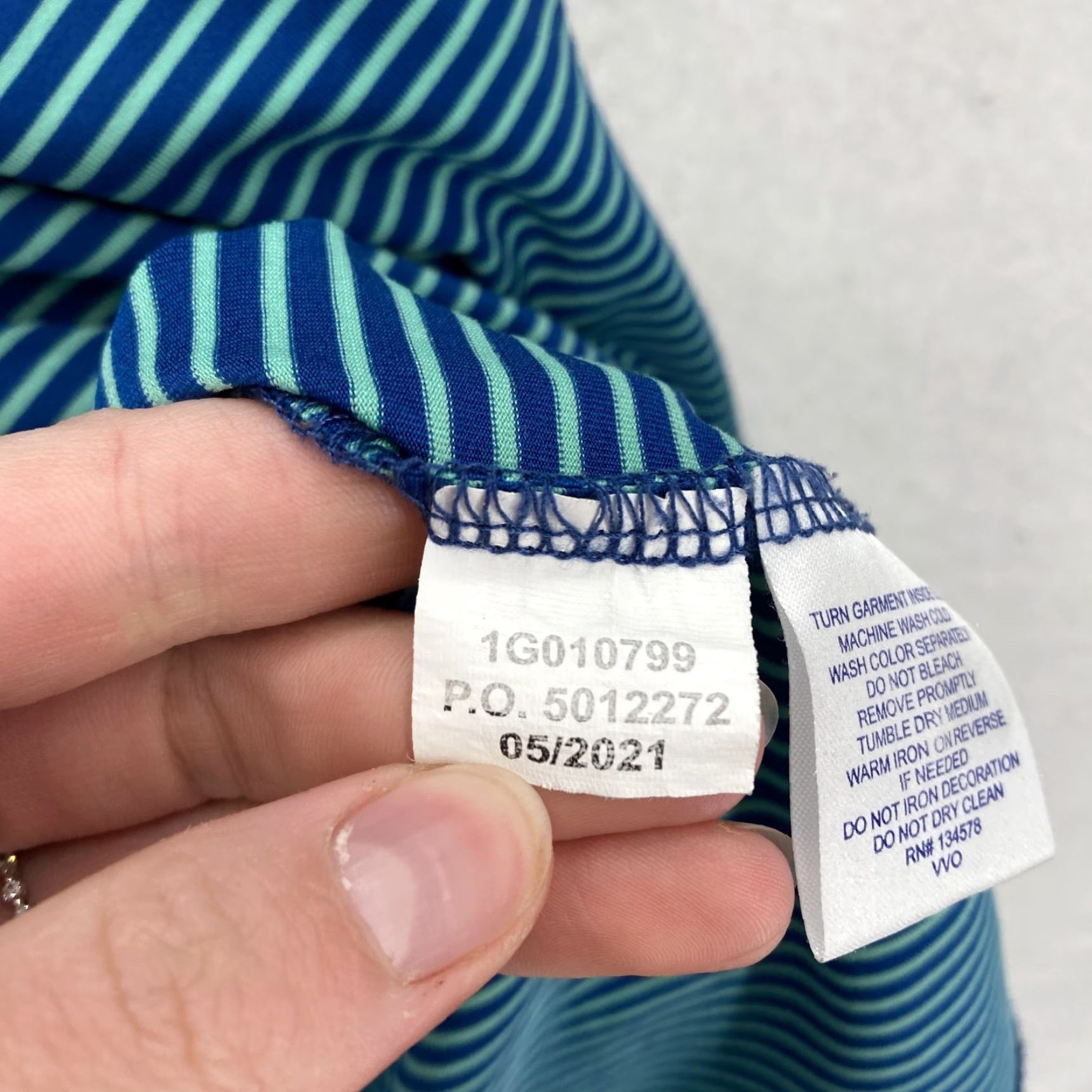 Vineyard Vines Vineyard Vines Performance Polo Shirt Mens XL Blue Striped Golf Stretch Wicking Size US XL / EU 56 / 4 - 6 Thumbnail