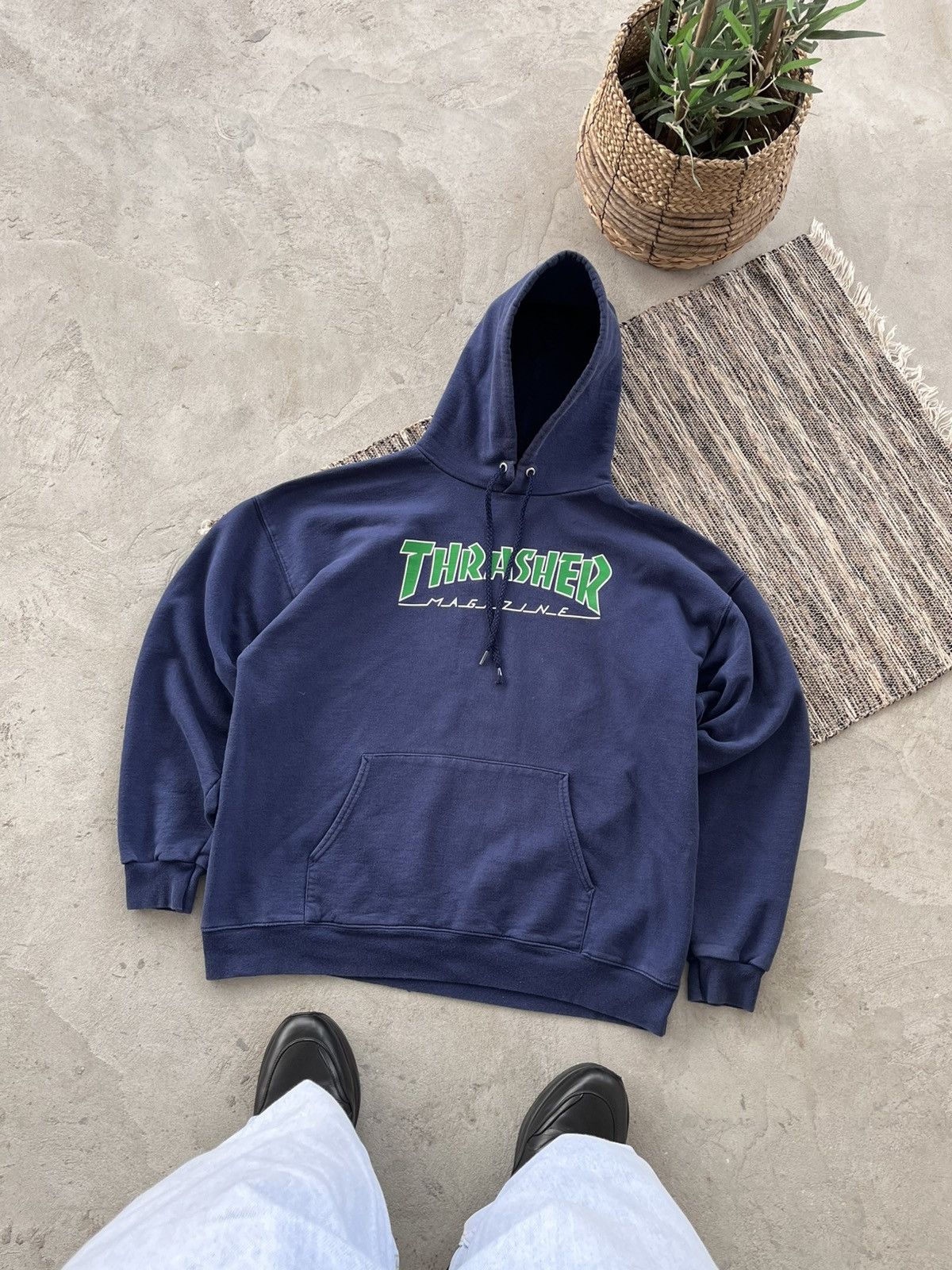 Thrasher Vintage 00s Thrasher Faded Blue minimalistic sk8 y2k Hoodie Size US L / EU 52-54 / 3 - 1 Thumbnail
