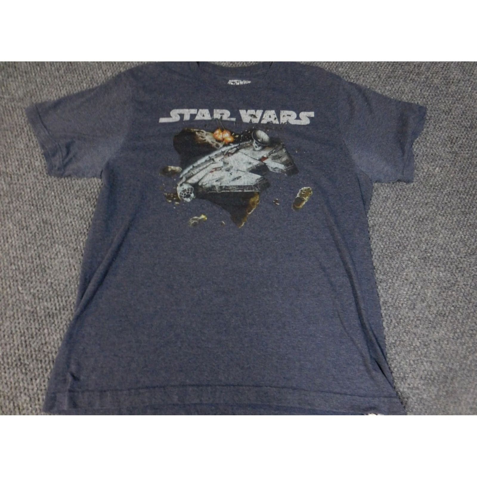 Old Navy Old Navy Mens T-Shirt Short Sleeve Blue Star Wars Logo Henley Cotton Knit L Regular Discoloration under arms Size US L / EU 52-54 / 3 - 2 Thumbnail