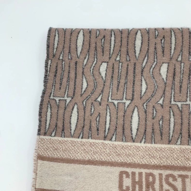 Dior Dior Color-matched logo letters full-printed cashmere tass Size ONE SIZE - 3 Thumbnail