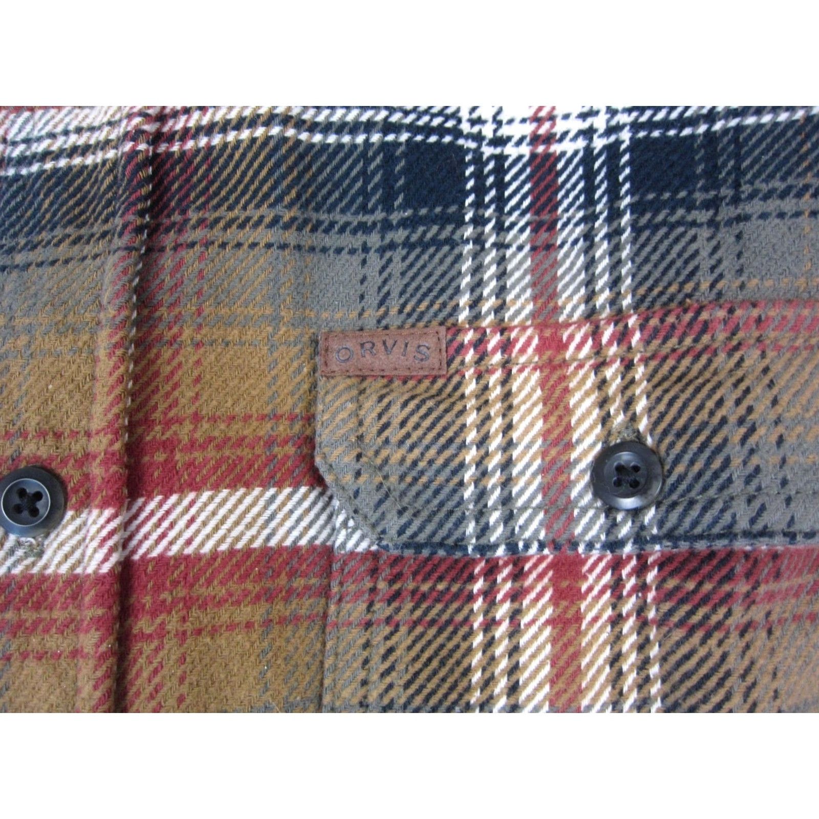 Orvis Orvis Shirt Mens L Flannel Plaid Button-Up Casual Western Cotton 80s 90s Brown Black Size US L / EU 52-54 / 3 - 3 Thumbnail