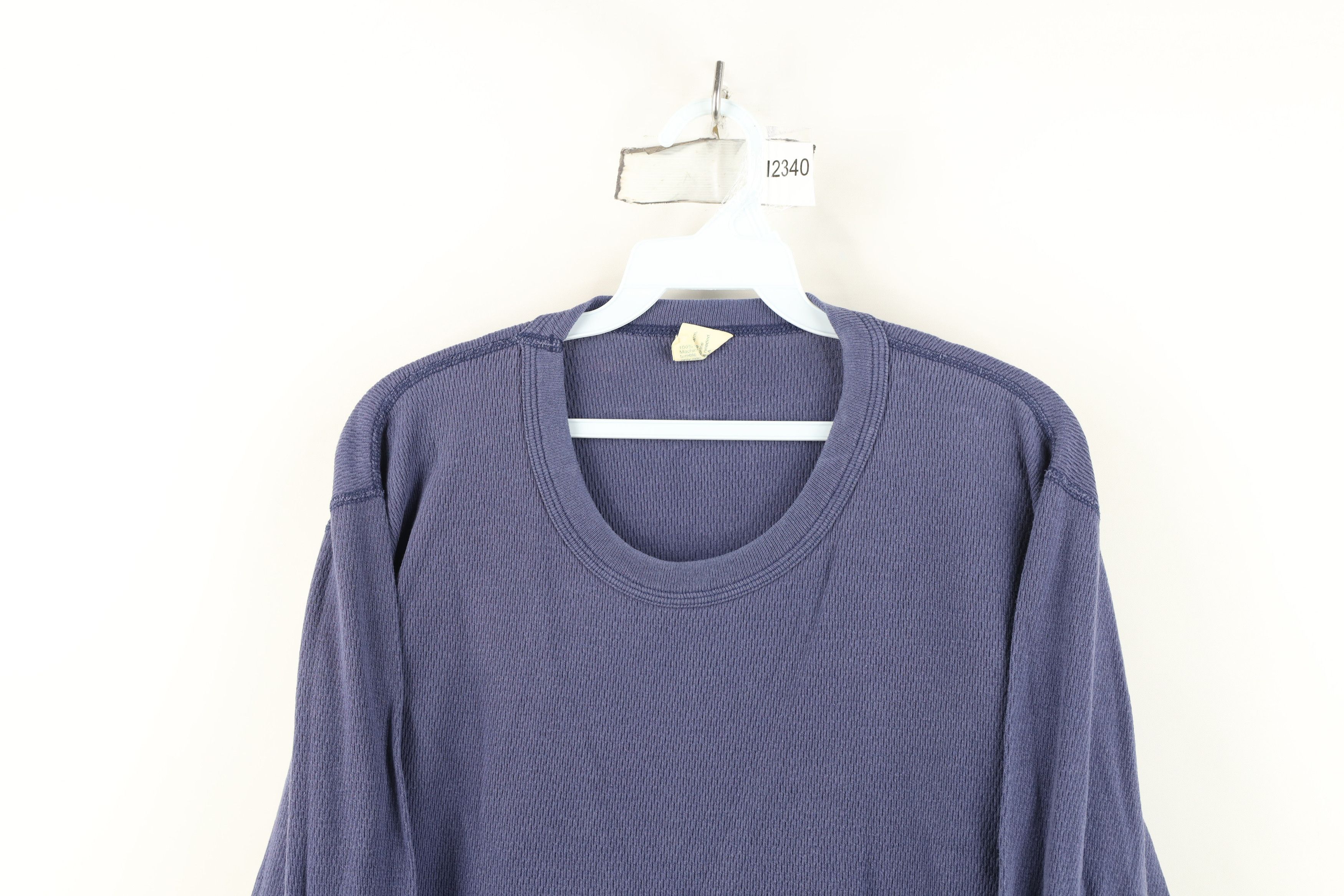 Vintage Vintage 90s Streetwear Waffle Knit Long Sleeve T-Shirt USA Size US XL / EU 56 / 4 - 2 Thumbnail