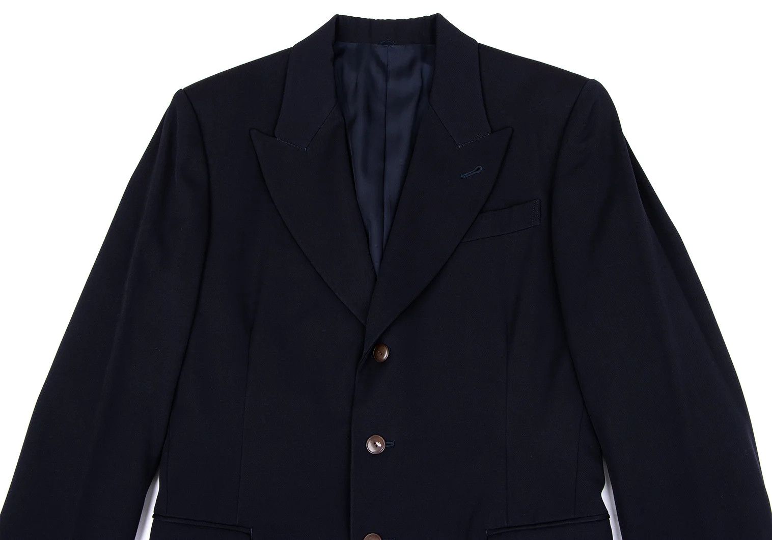 Jean Paul Gaultier Wool Peak Lapel Jacket in Navy, Size 48 Size US M / EU 48-50 / 2 - 2 Thumbnail