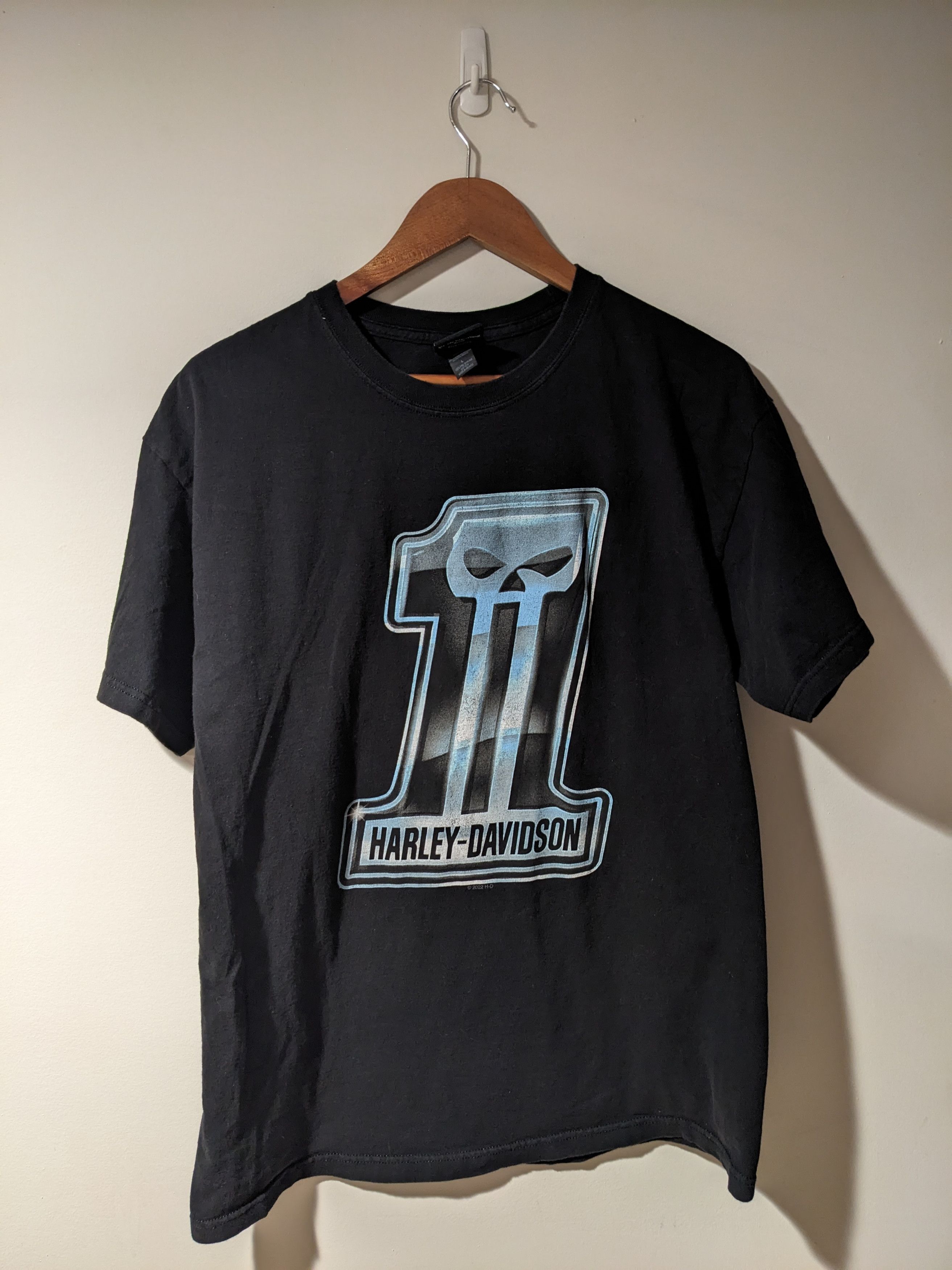 Gildan × Harley Davidson Harley Davidson Motorcycle #1 Skull Black Large T-Shirt Size US L / EU 52-54 / 3 - 1 Thumbnail