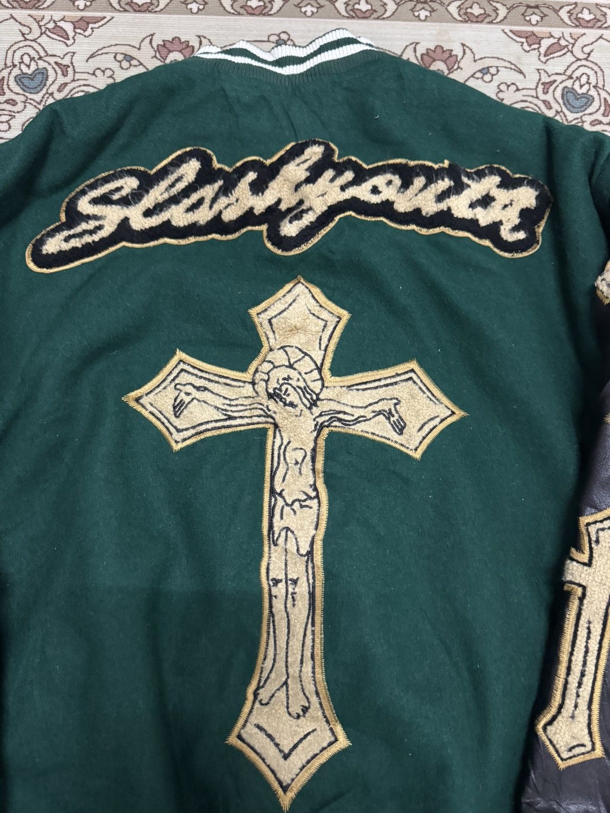 Japanese Brand SLASH YOUTH BIG LOGO CHROME VARSITY JACKET Size US M / EU 48-50 / 2 - 9 Thumbnail