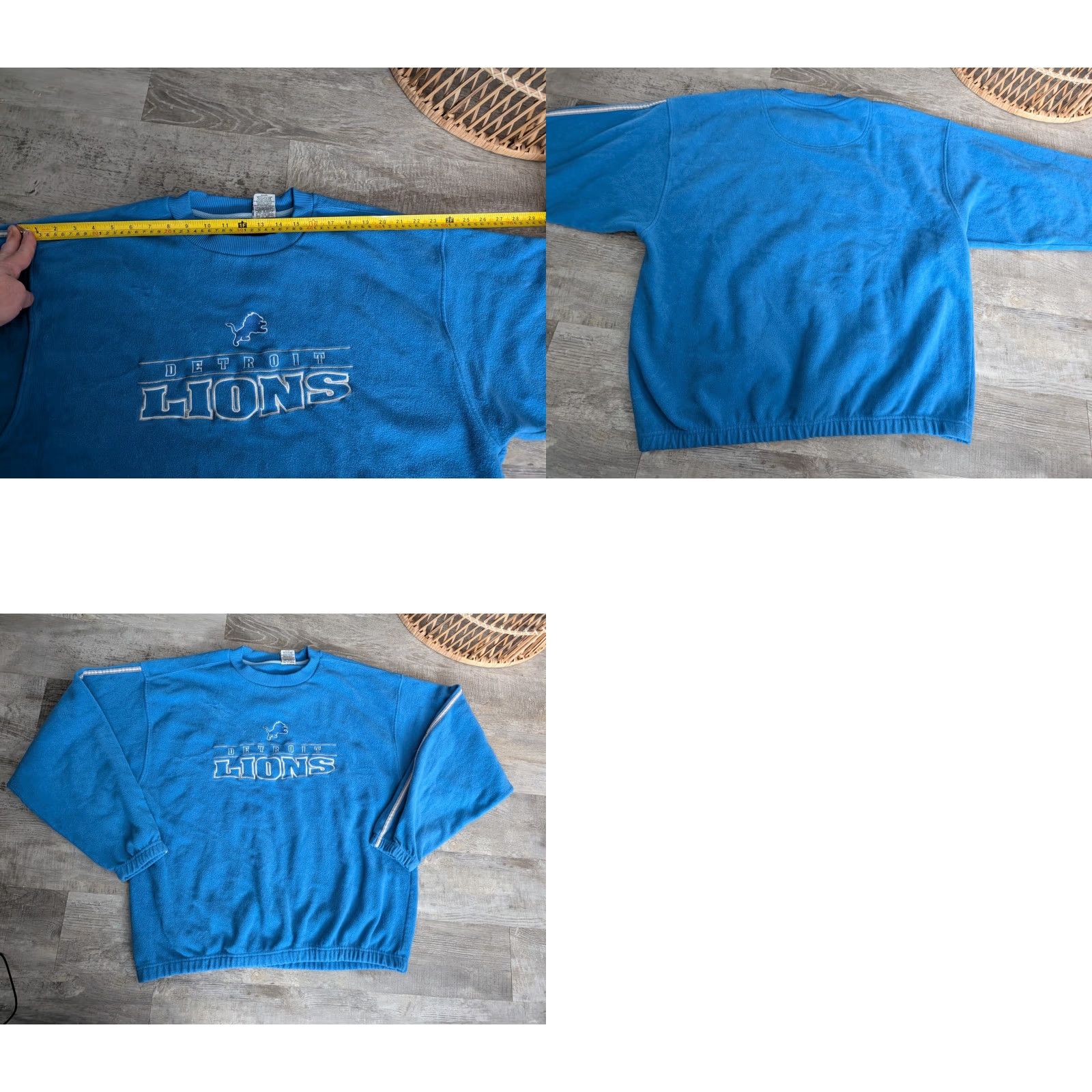 Spell VINTAGE Detroit Lions Sweatshirt NFL Logo 90s Fleece Blue XL Crew Neck Pullover Men Size US XL / EU 56 / 4 - 9 Thumbnail