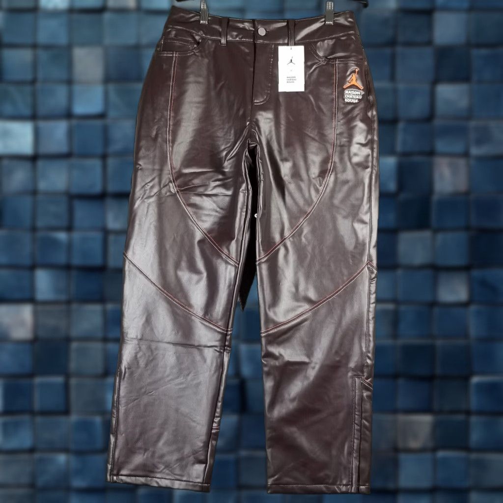 Nike Nike AIR JORDAN X MAISON CHATEAU ROUGE Brown Pants 32X28 Size 10 Unisex Adults Mens Womens Boys Girls 90s Leather Pants DJ9764-203 Size US 32 / EU 48 - 1 Thumbnail