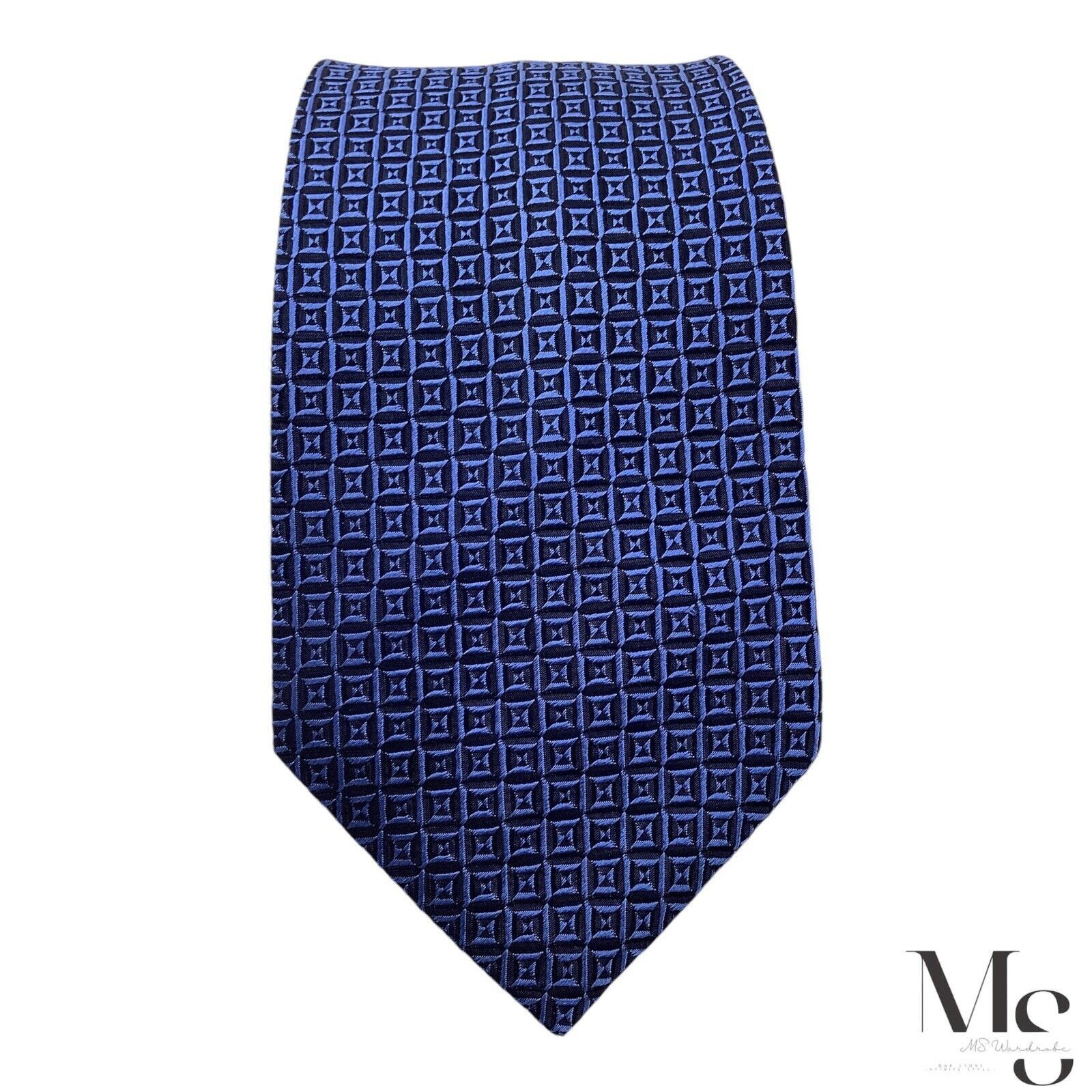 Lanvin LANVIN PARIS Blue Geometric Luxury Silk Tie Made In France W Size ONE SIZE - 2 Thumbnail