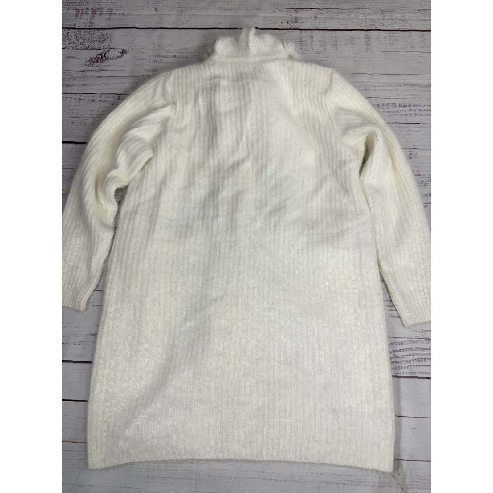 Vintage Fully Fashion Angora Blend White Knit Coat Jacket Hooded Button Up Sz L Women’s Long Sleeve Fleece Knit Coat Jacket Hooded White (Angora) Size L / US 10 / IT 46 - 4 Thumbnail