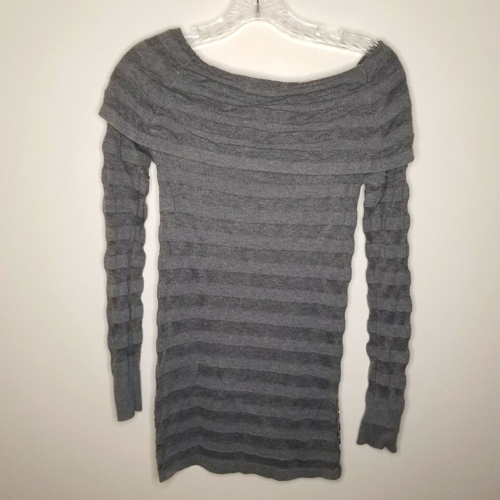 Guess GUESS Women's Long Sleeve Sweater Dress Short Gray Small Size S / US 4 / IT 40 - 3 Thumbnail