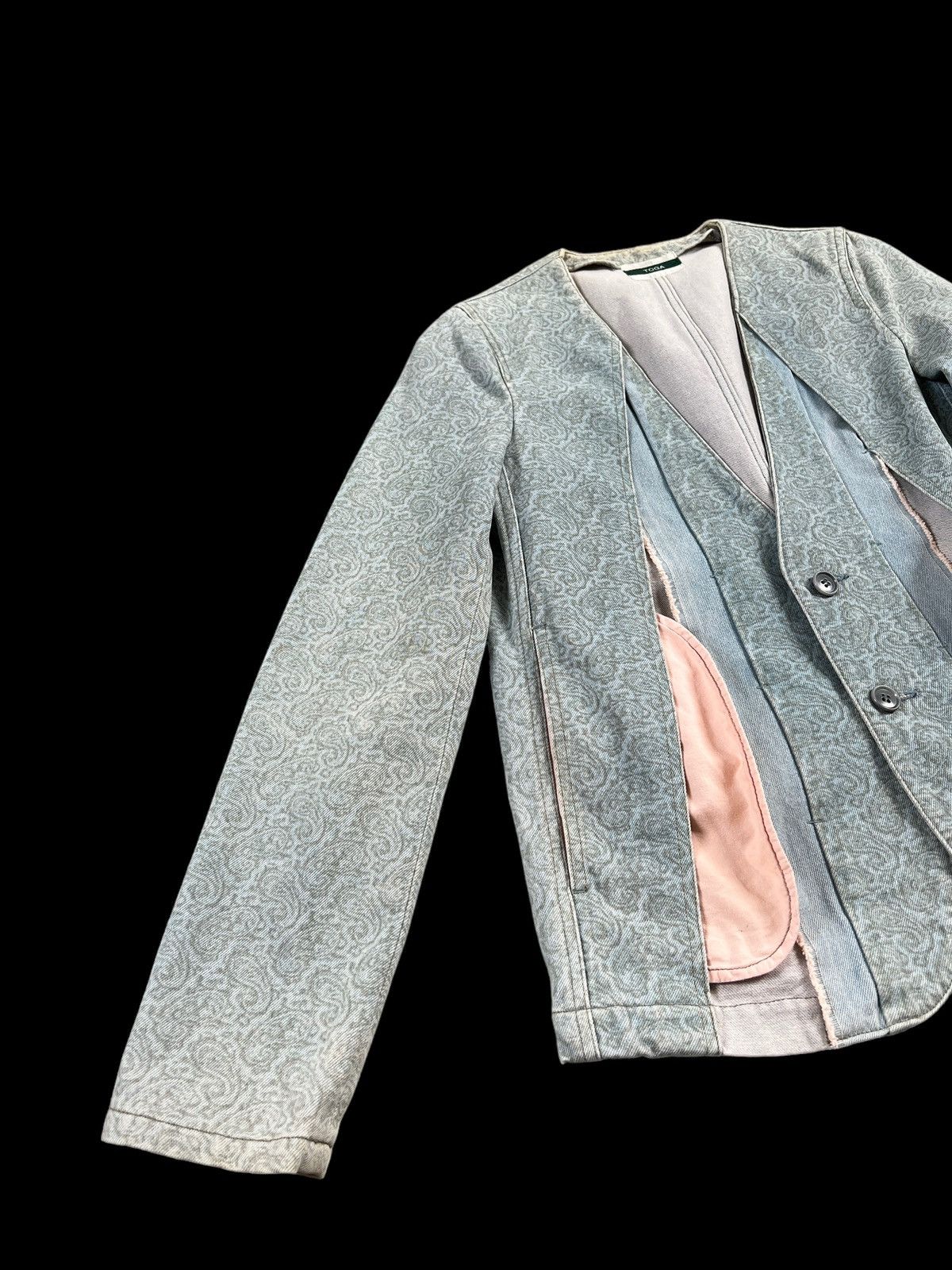 Toga Vintage 90s Toga Reconstructed Paisley Denim Blazer Size US S / EU 44-46 / 1 - 11 Thumbnail