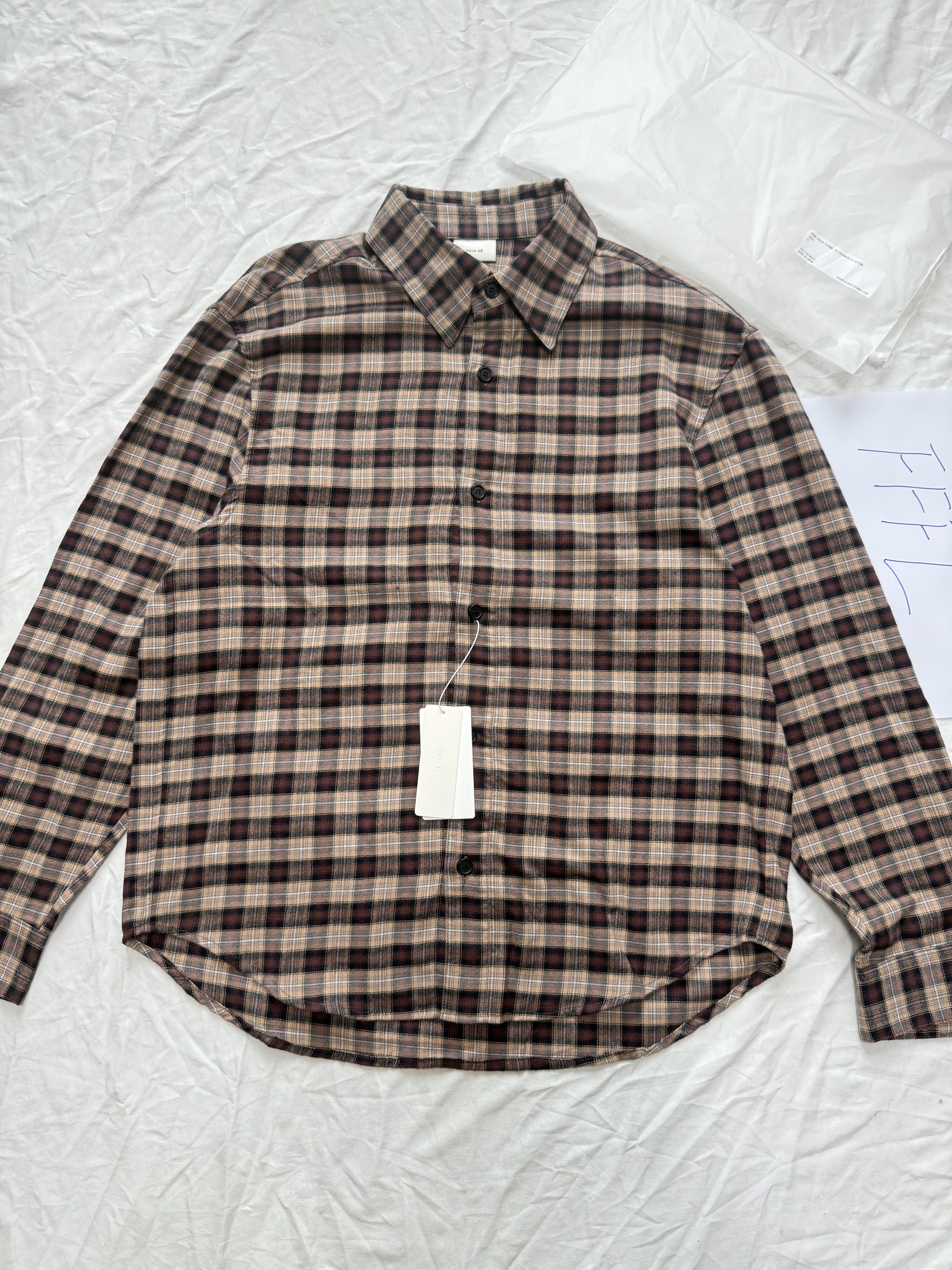 トップス vujade ROSS CHECK FLANNEL IN CASHMERE L ROSS CHECK FLANNEL IN CASHMERE & COTTON – VUJA DÉ
