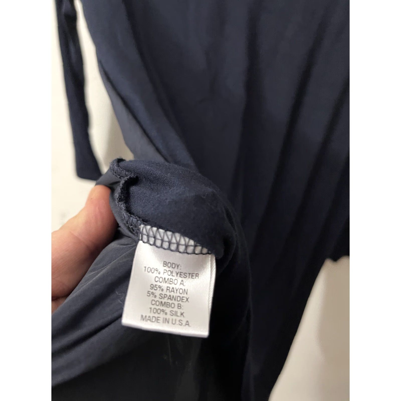 Vintage Lola & Sophie Blouse Size Small Navy Blue Polyester Pullover Formal Women Size S / US 4 / IT 40 - 4 Thumbnail