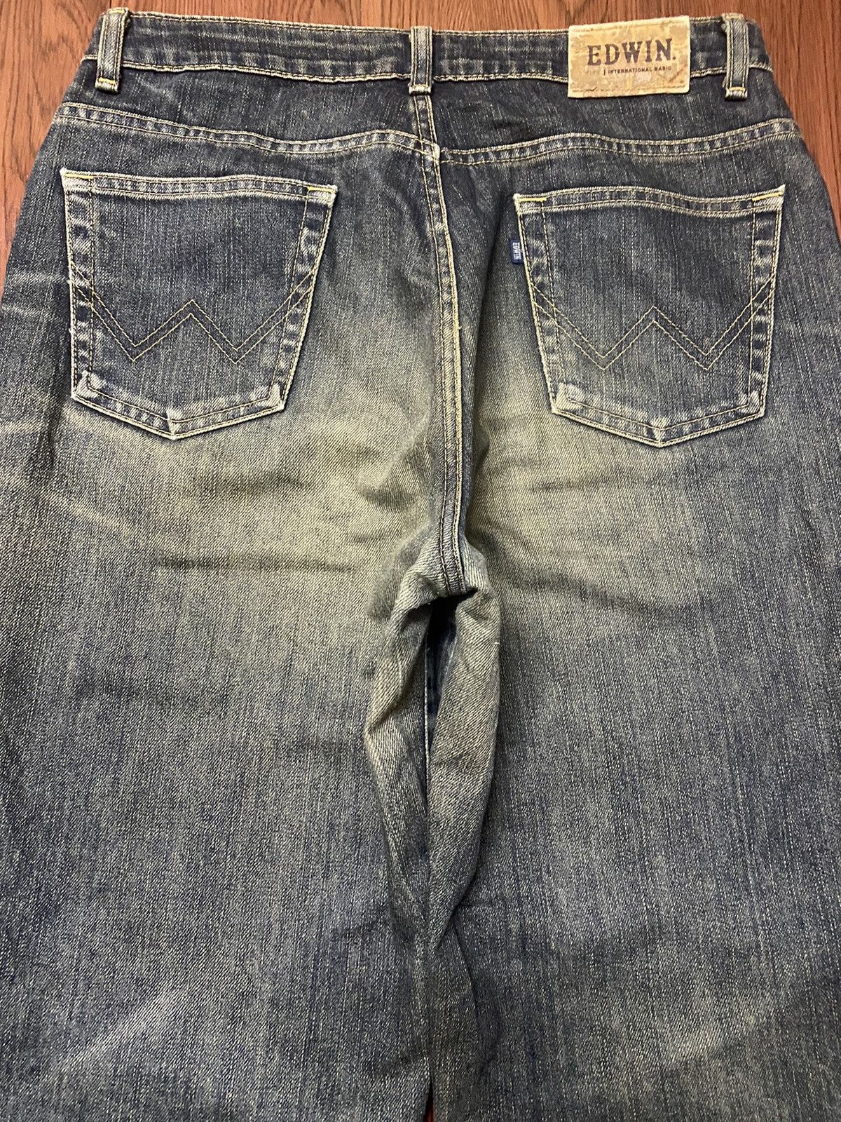 Edwin Vintage Japanese Brand Mud Wash Style Loose Jeans Size US 31 - 4 Thumbnail