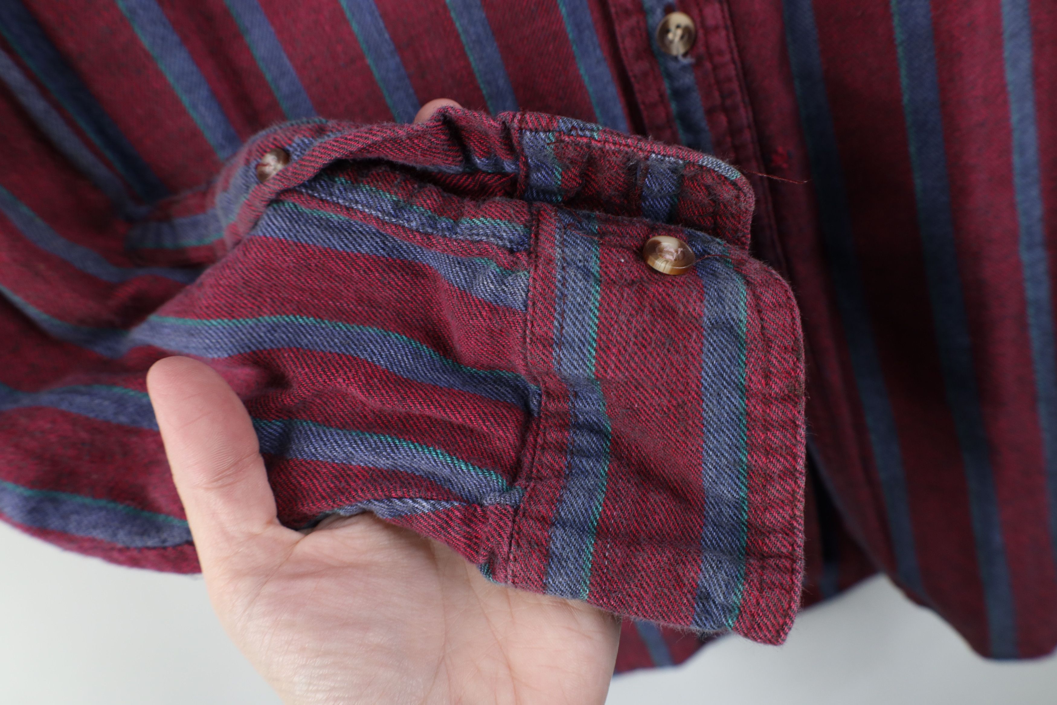Vintage Vintage 90s Streetwear Striped Flannel Button Down Shirt Size US L / EU 52-54 / 3 - 8 Thumbnail
