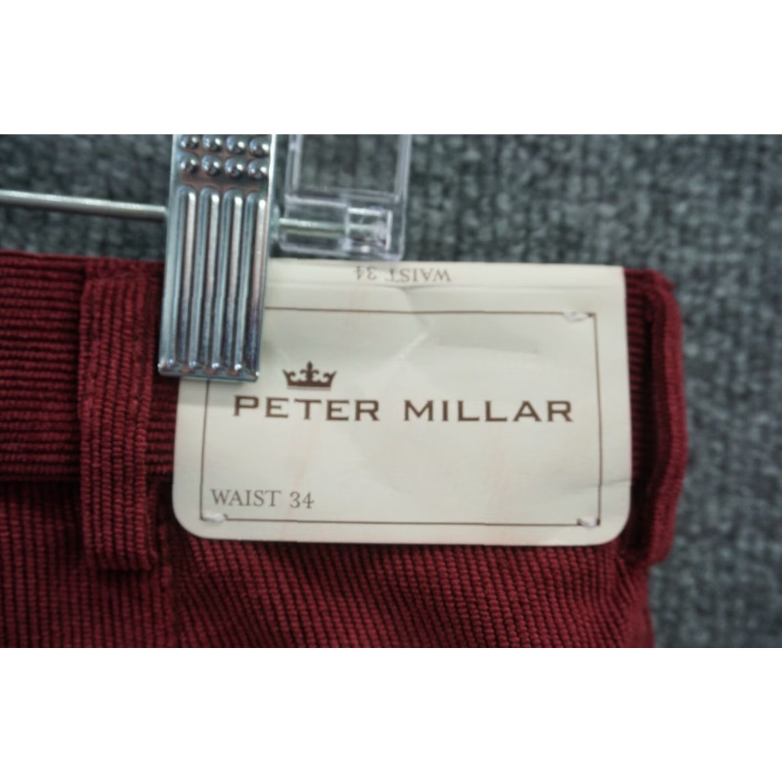 Peter Millar Pants Mens Red Size 34 Corduroy Nanoluxe Flat Front Straight Leg