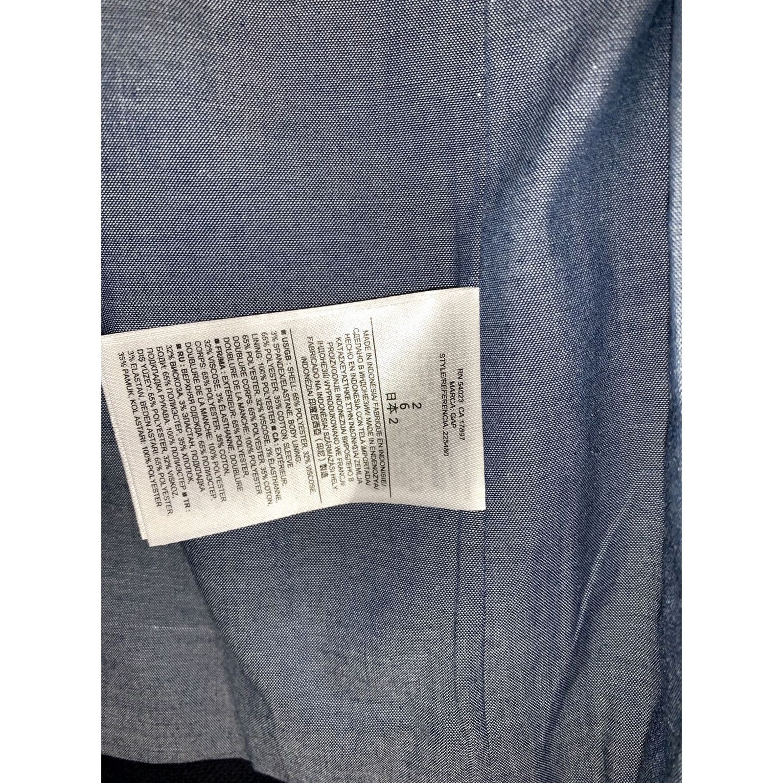 Gap Gap Blazer Women's SZ 2 Navy Blue Woven Single Button NWT-3876 Blazer, Regular, Blue, Women, 2, Navy, Blazer Size XS / US 0-2 / IT 36-38 - 3 Thumbnail