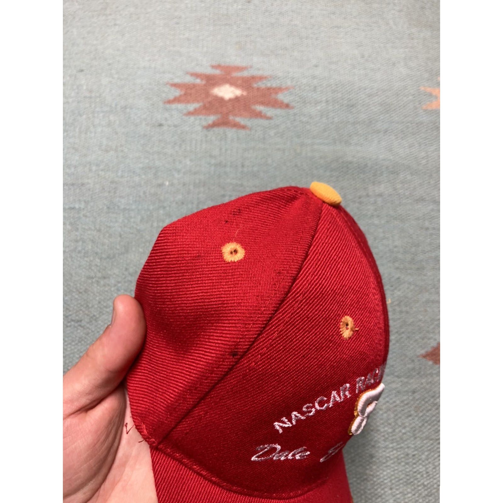 Champion Dale Earnhardt Jr hat flames Y2K NASCAR strapback cap racing Champion EUC Red Adjustable Men Cap Hairstyle? Size ONE SIZE - 3 Thumbnail